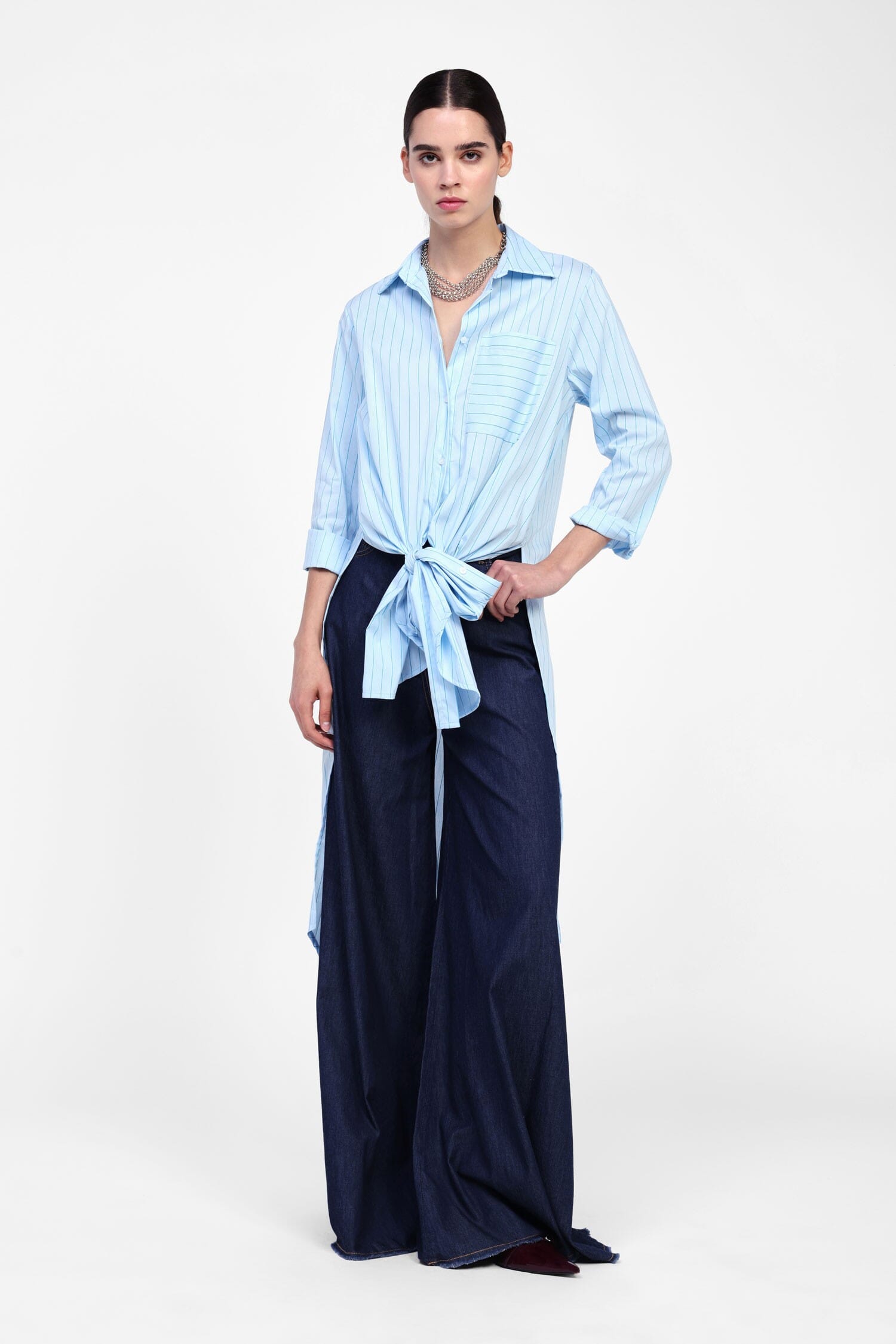 Long Shirt With Knotted Tail Dixie
