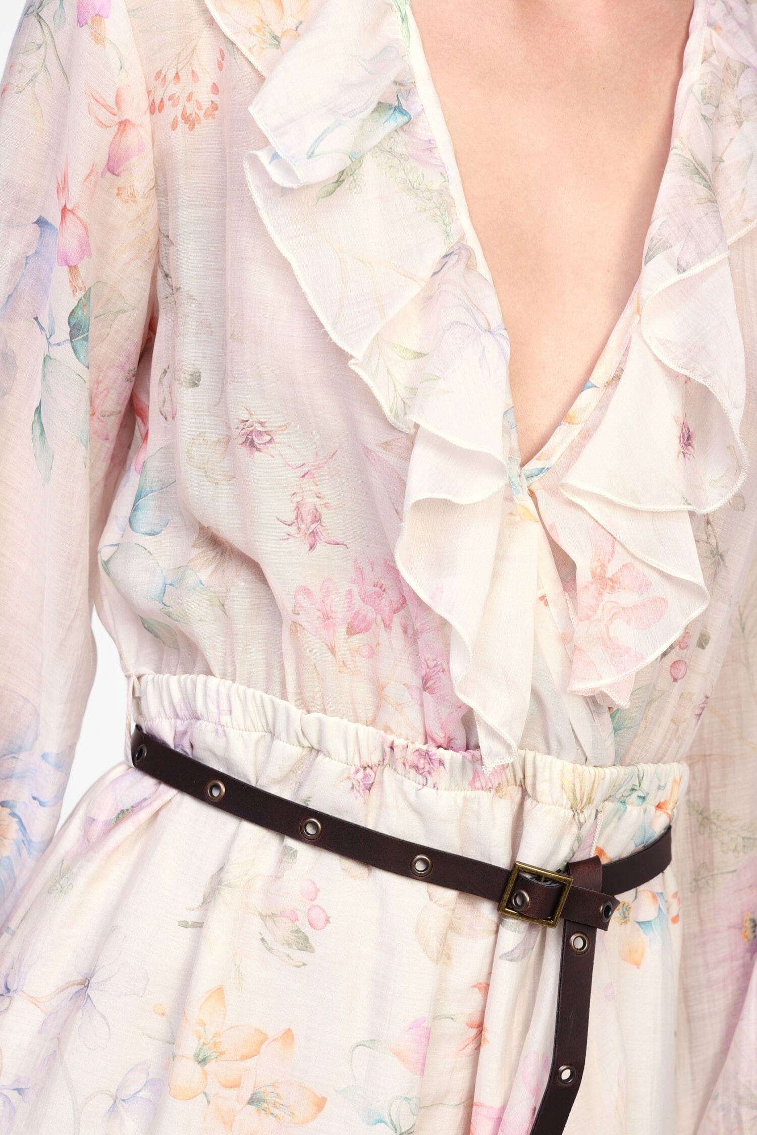 Robe courte avec ceinture et volant Dixie