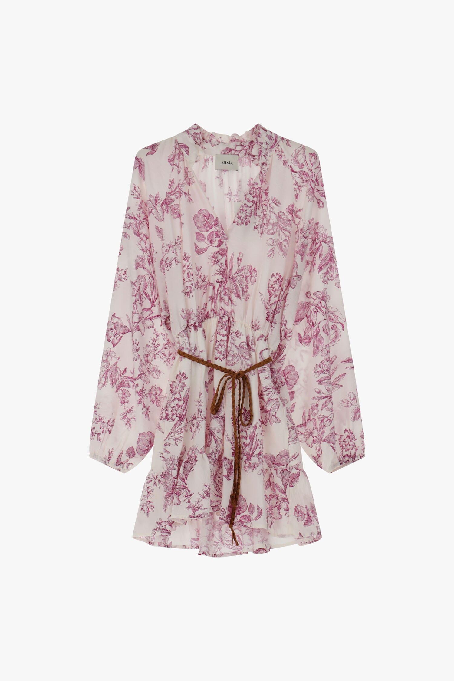 Abito Corto Con Stampa Floreale E Cintura Dixie