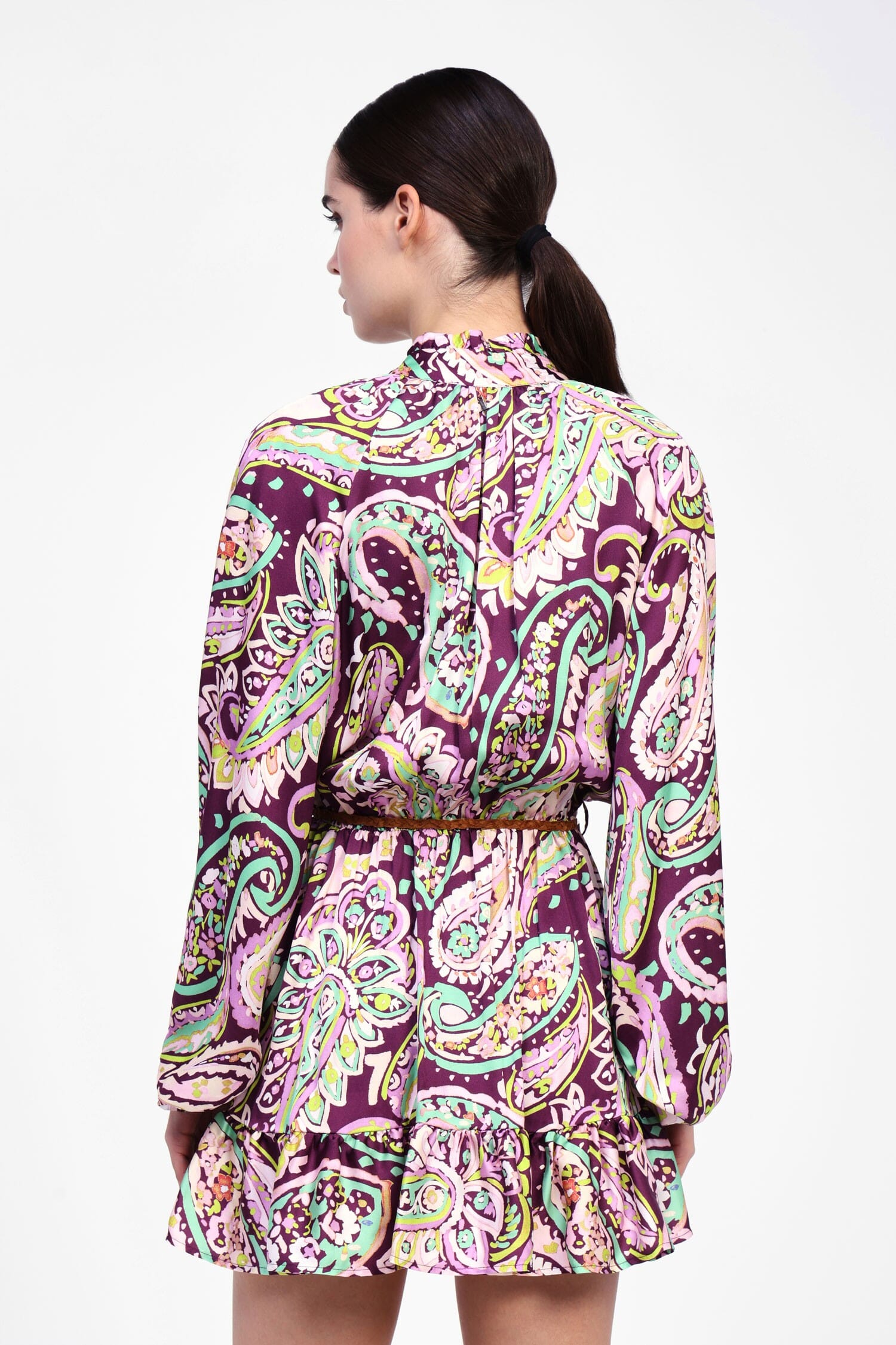 Abito Corto Con Stampa Floreale E Cintura Dixie