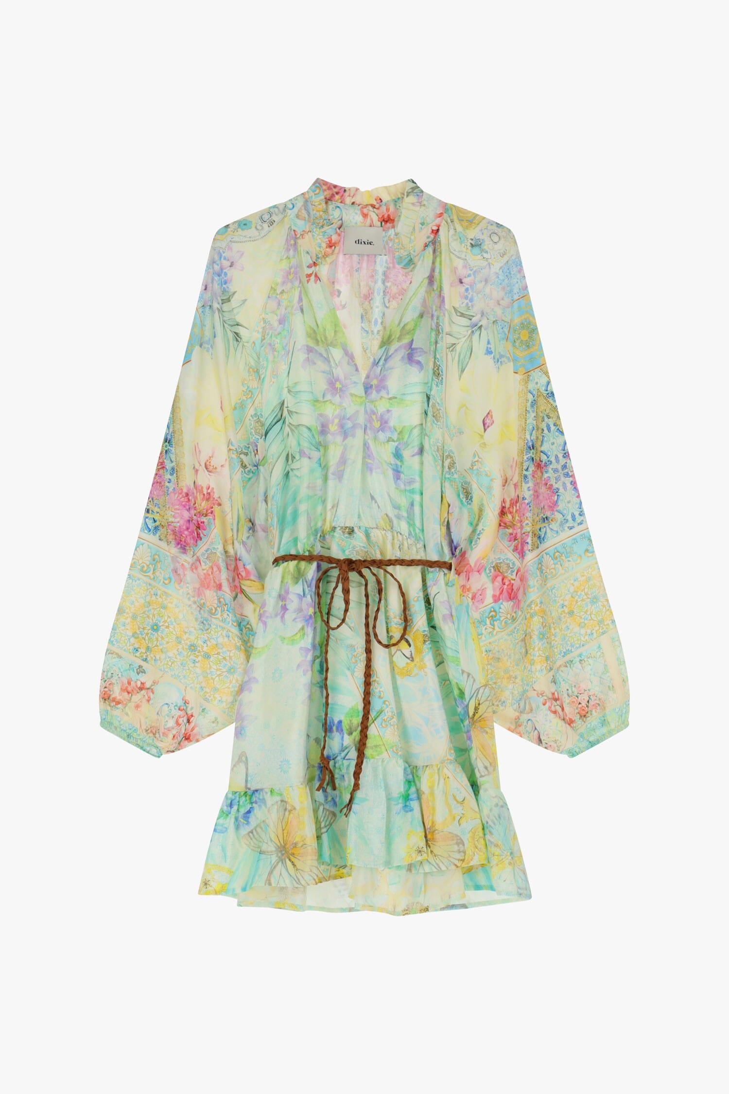 Abito Corto Con Stampa Fantasia Dixie