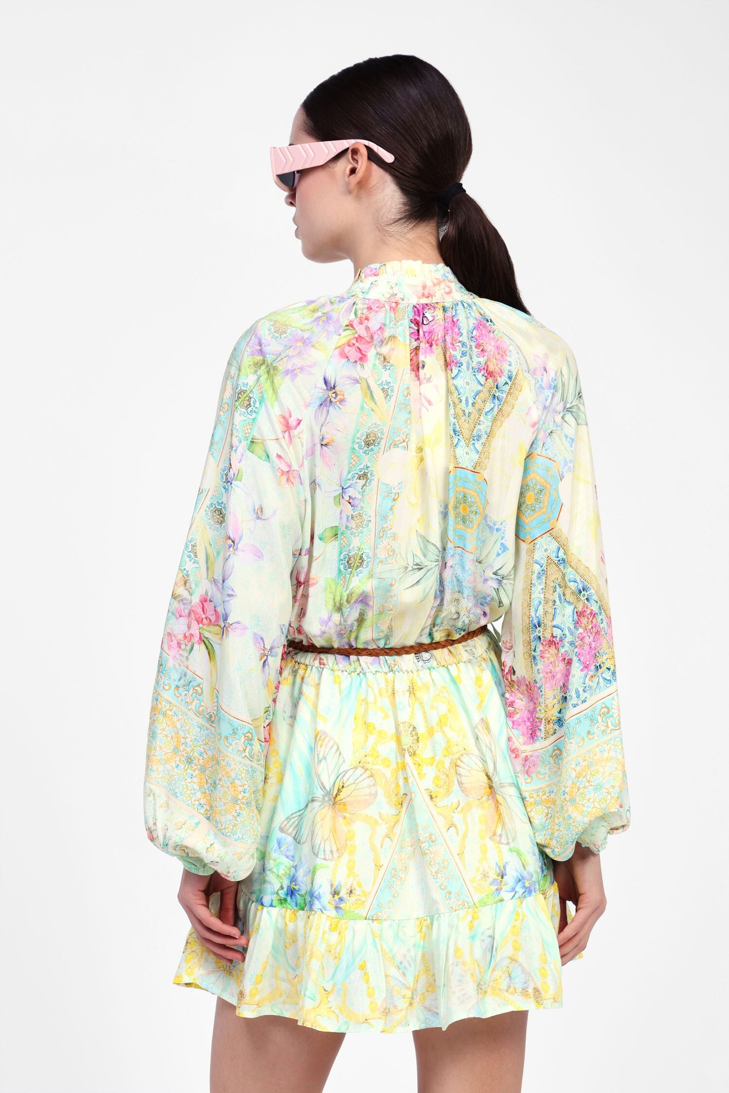 Abito Corto Con Stampa Fantasia Dixie