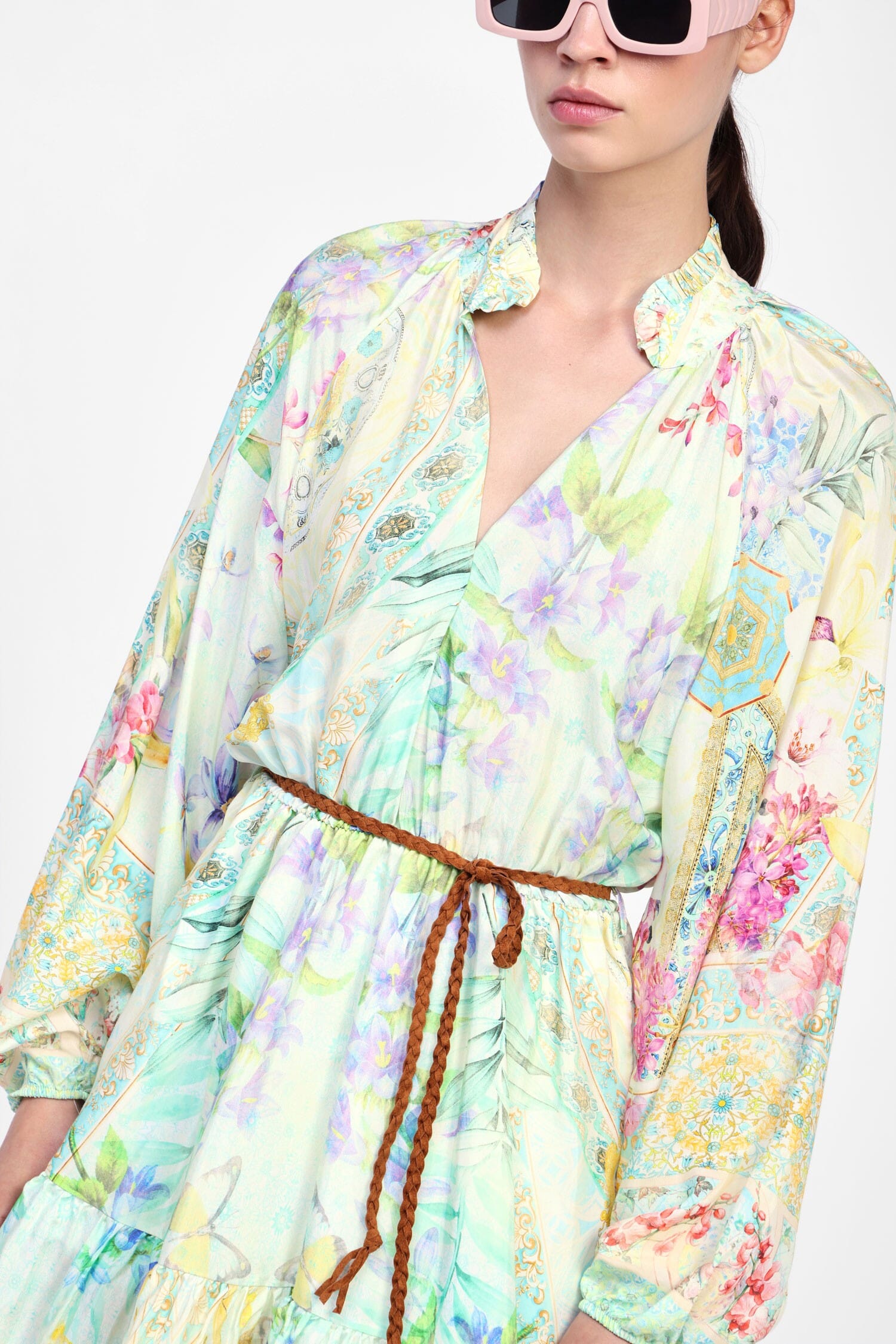 Abito Corto Con Stampa Fantasia Dixie