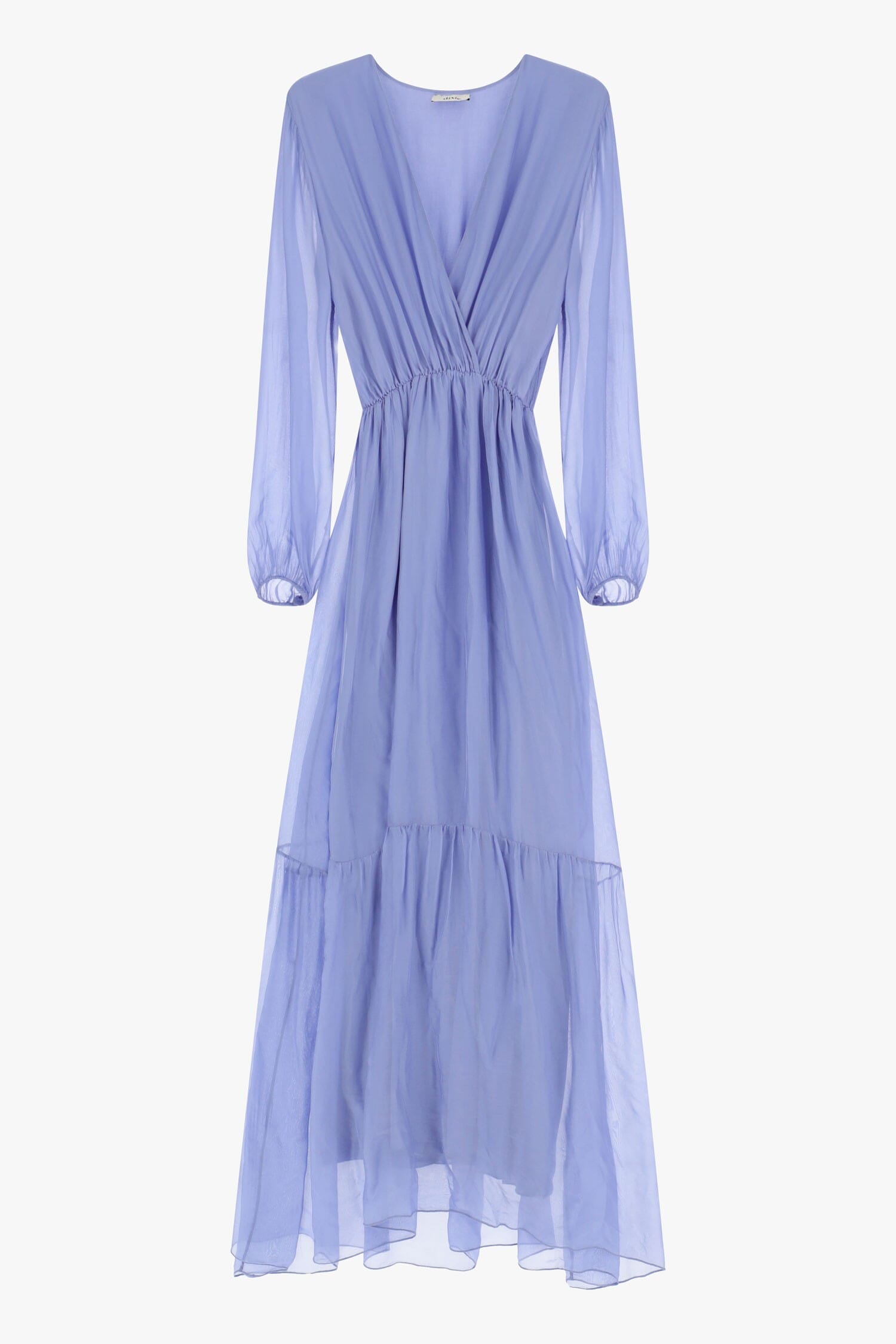 Vestito Lungo A Balze Con Maniche Lunghe Dixie