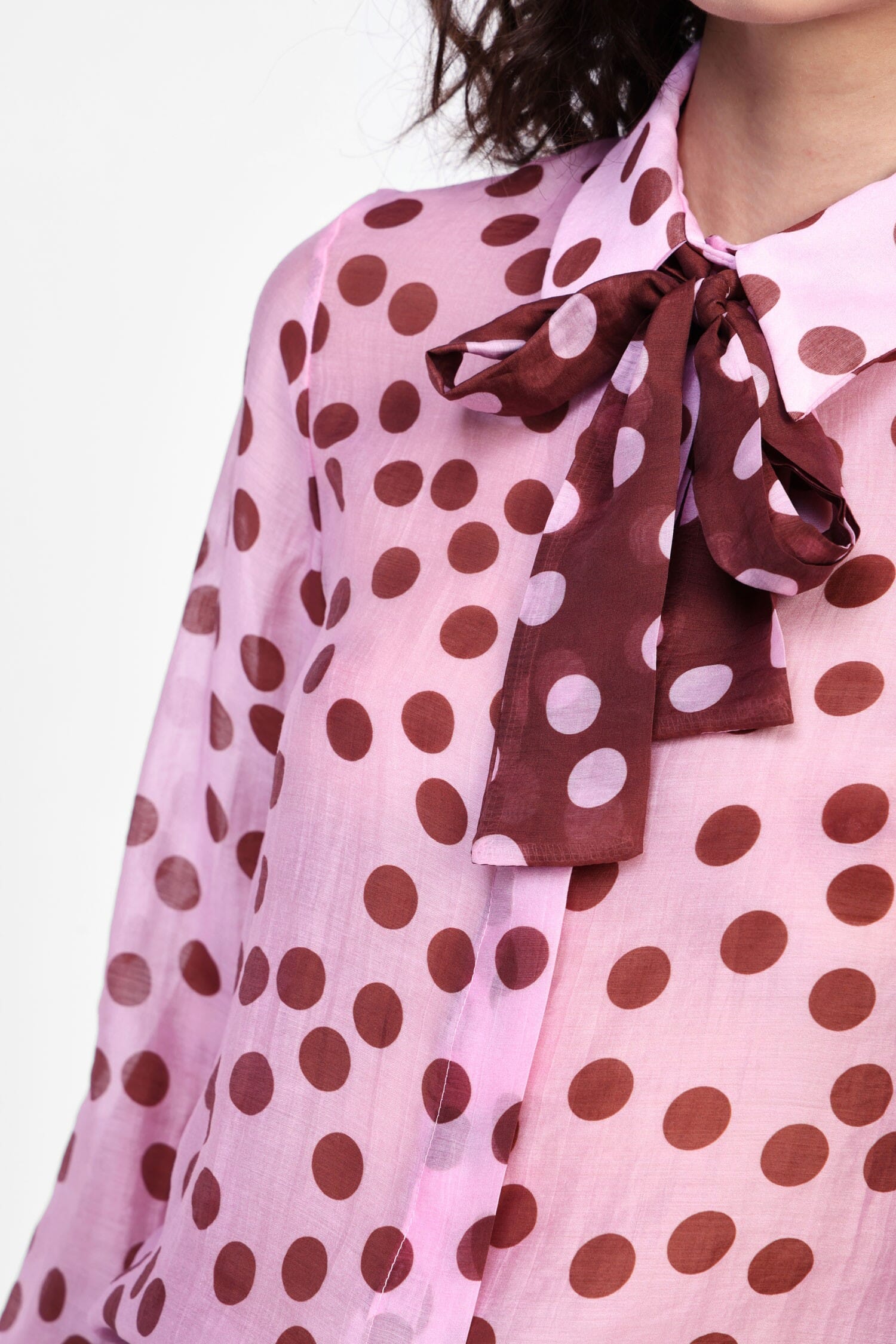 Camicia Con Motivo A Pois E Fiocco Dixie