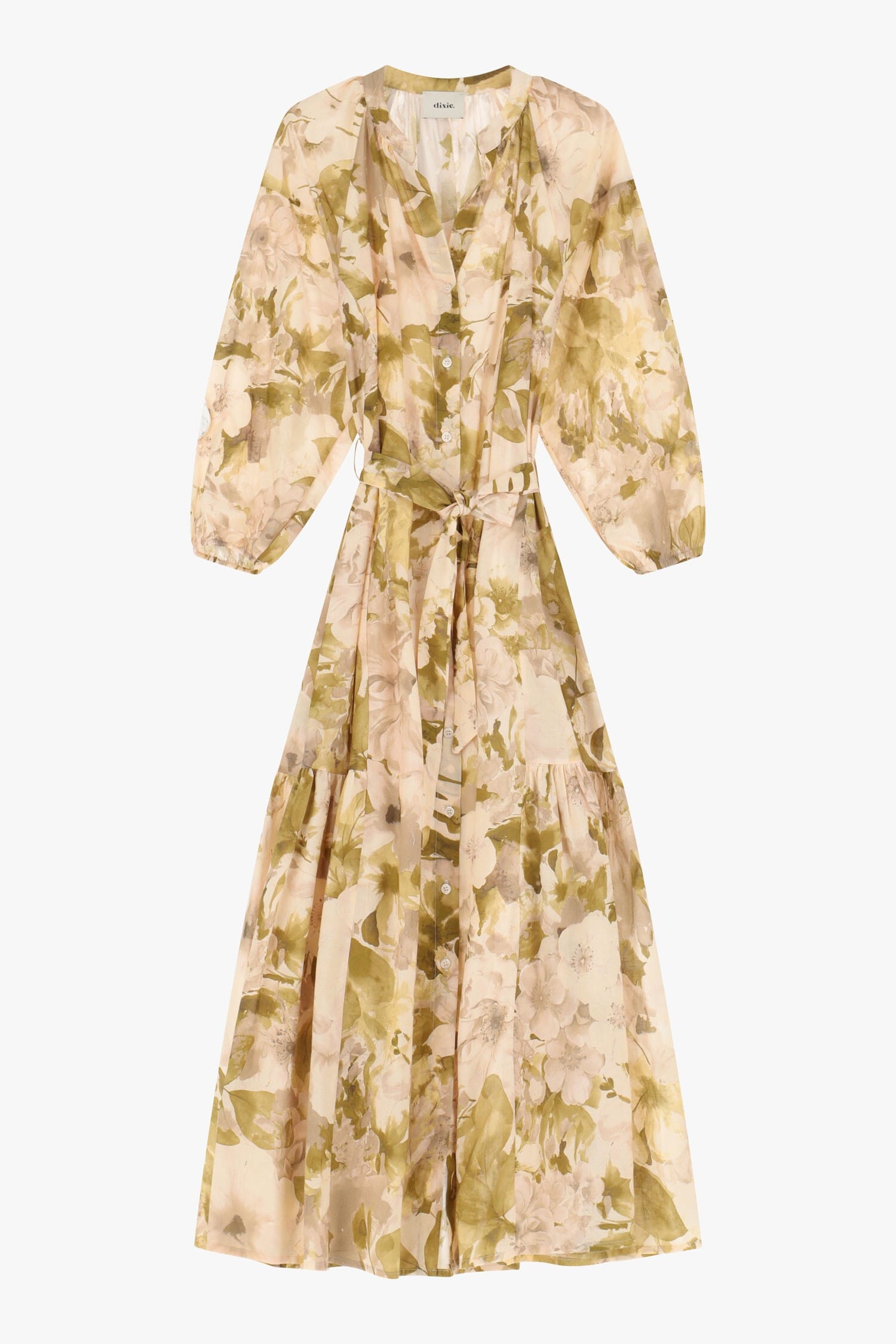 Dress With Floral Print And Dixie Belt