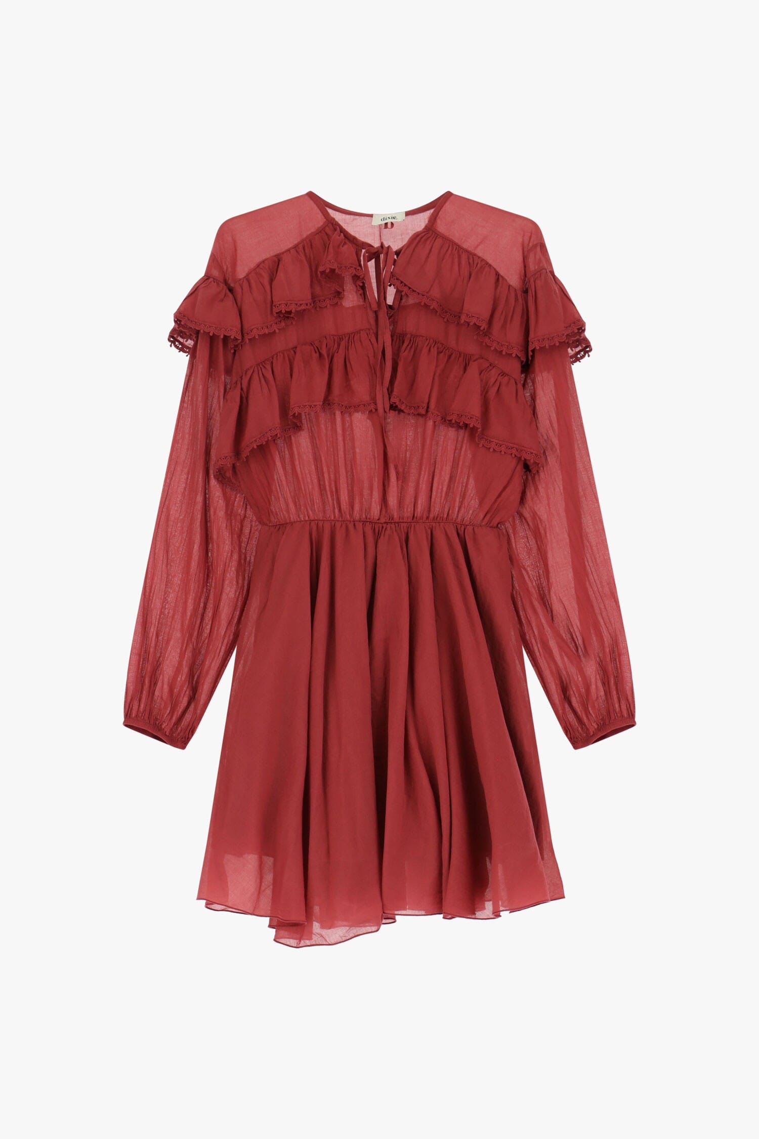 Robe courte à manches longues fluides Dixie