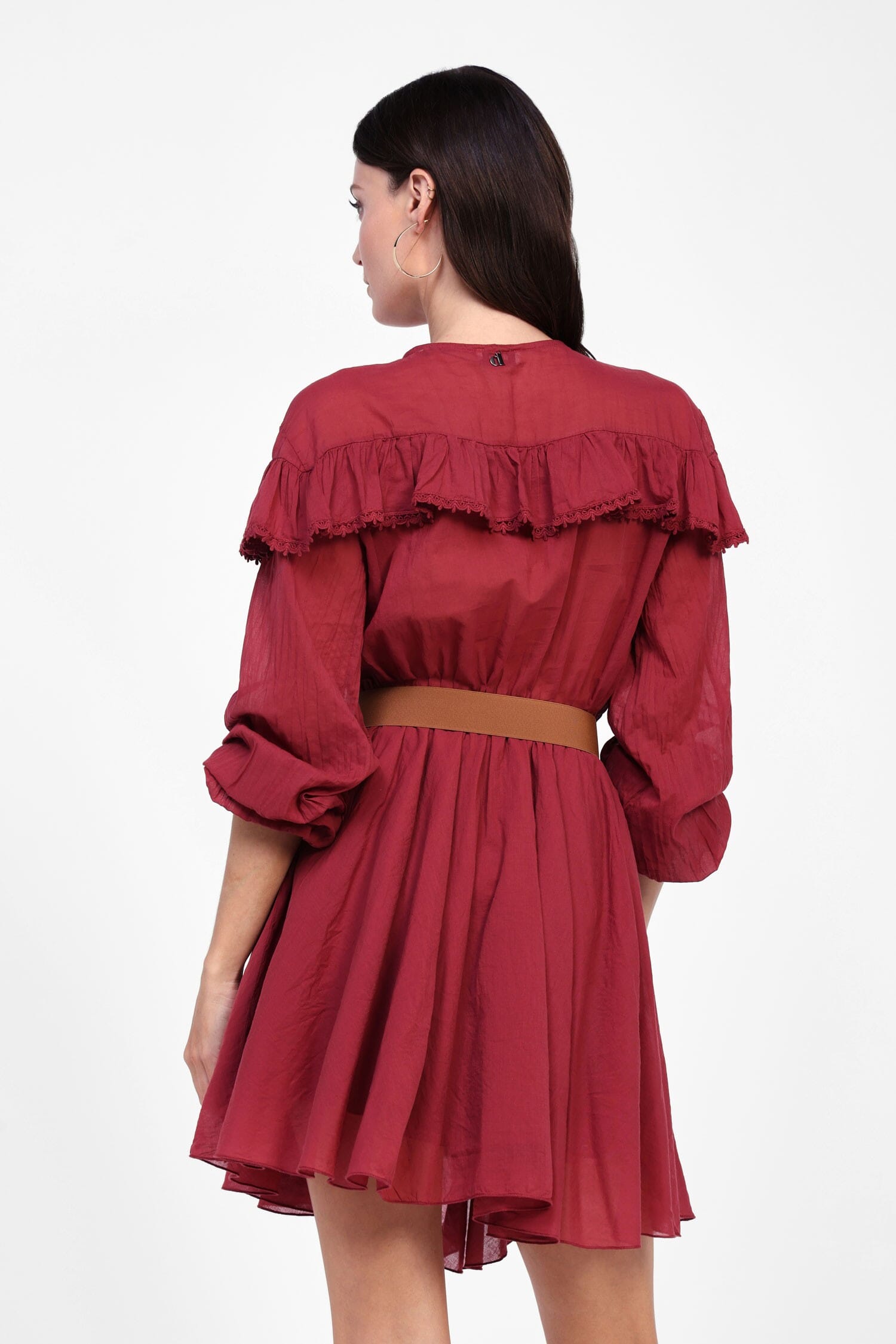 Robe courte à manches longues fluides Dixie