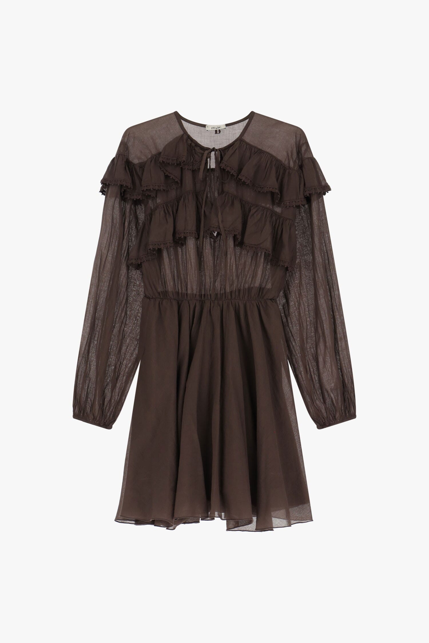 Robe courte à manches longues fluides Dixie