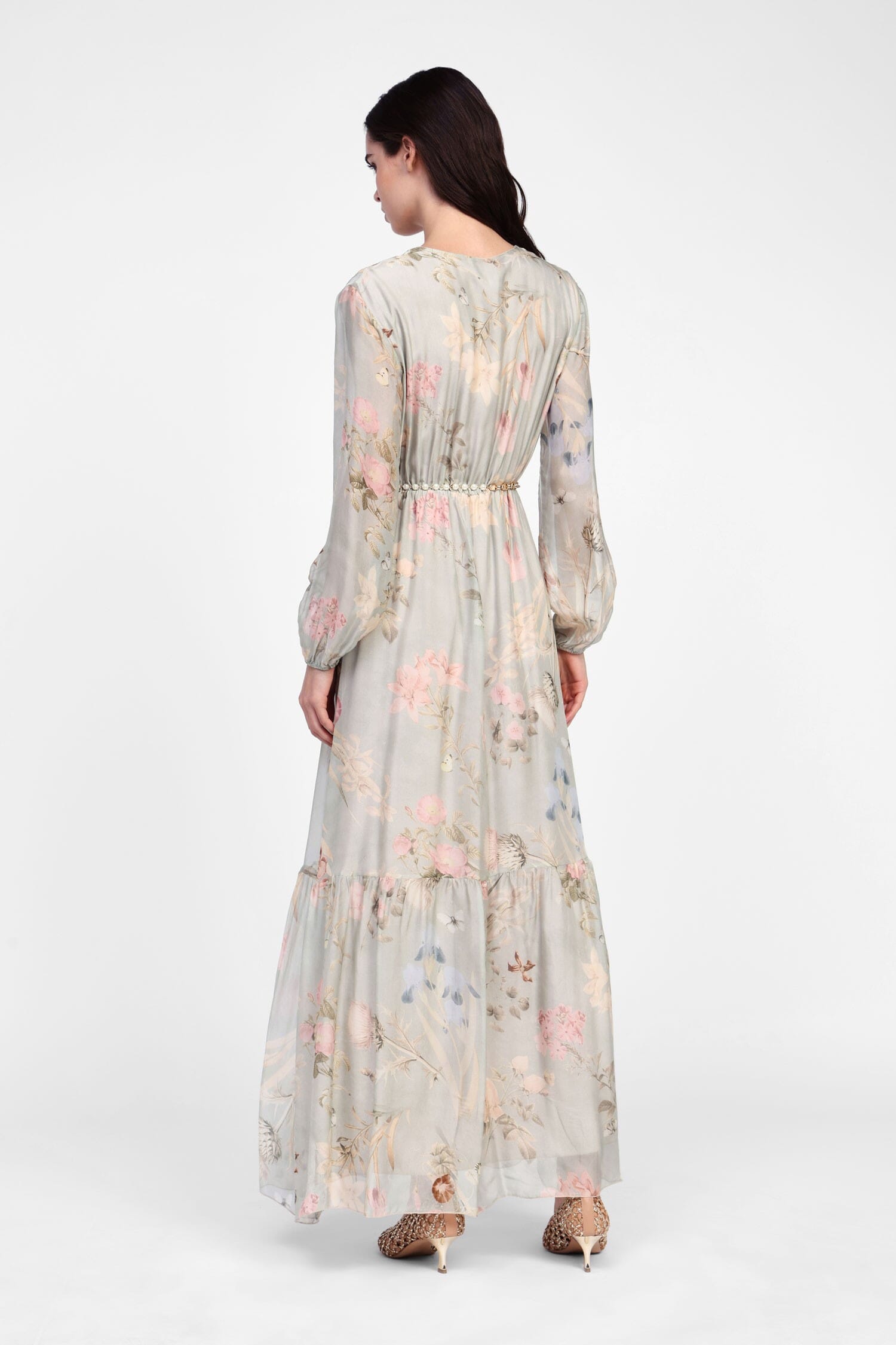 Abito Lungo Con Stampa Floreale Dixie