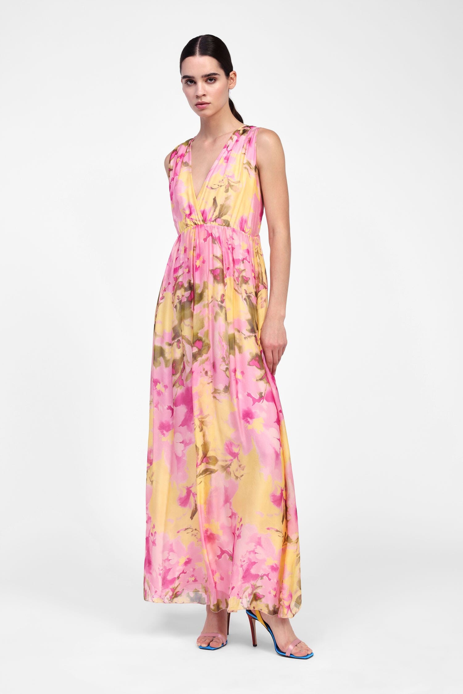 Abito Lungo Con Stampa Floreale Dixie