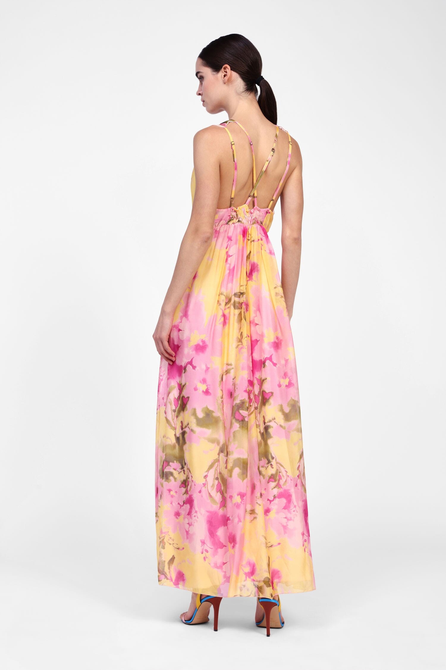 Abito Lungo Con Stampa Floreale Dixie