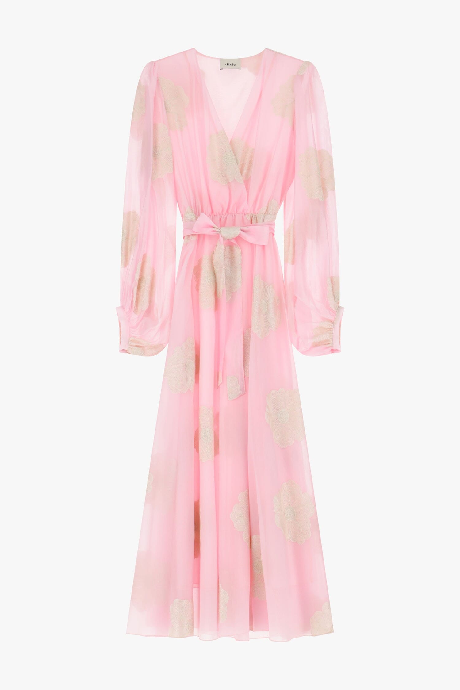 Abito Lungo Con Cintura E Stampa Dixie