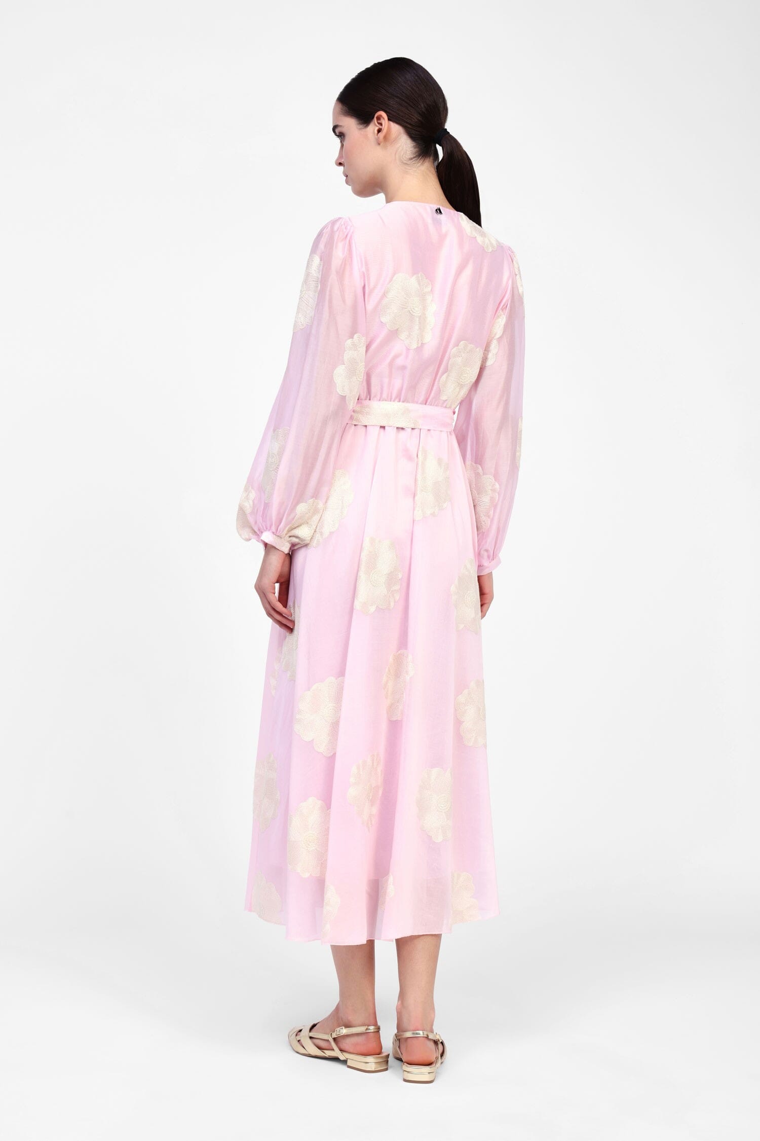 Abito Lungo Con Cintura E Stampa Dixie