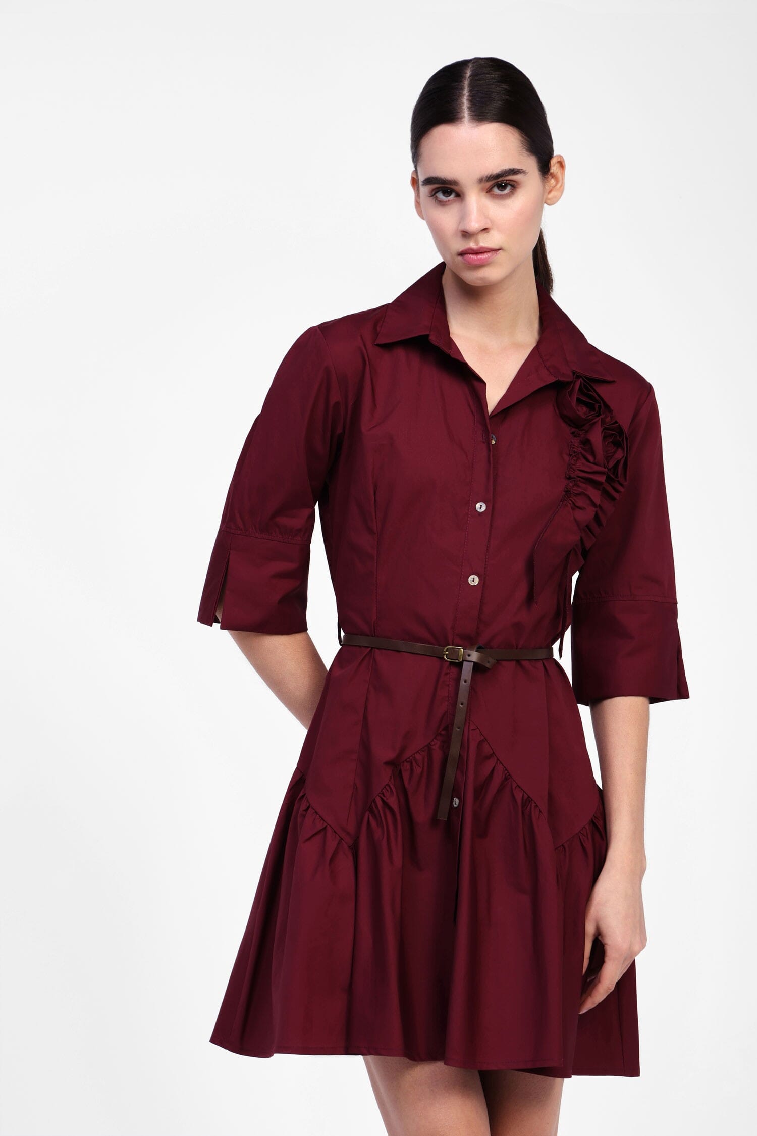 Vestito Corto Con Cintura E Colletto Dixie