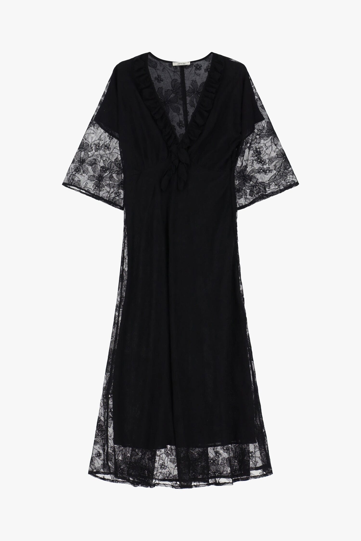 Abito Midi Con Maniche Trasparenti Dixie