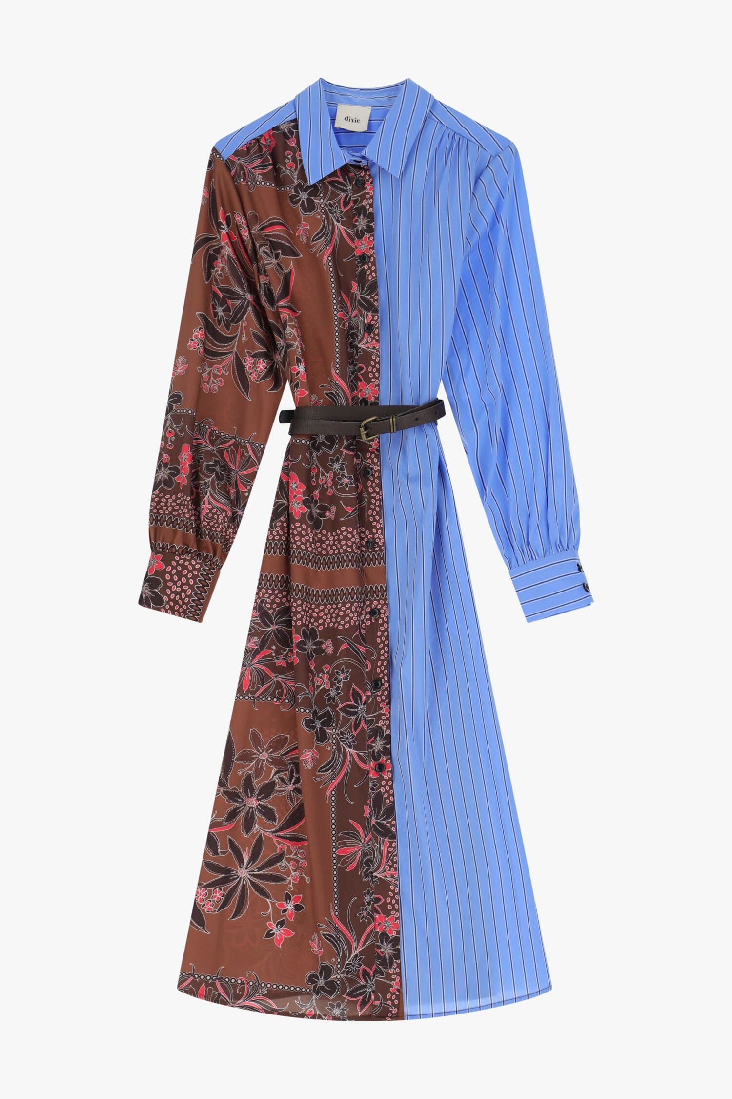 Abito Con Contrasti E Cintura Dixie