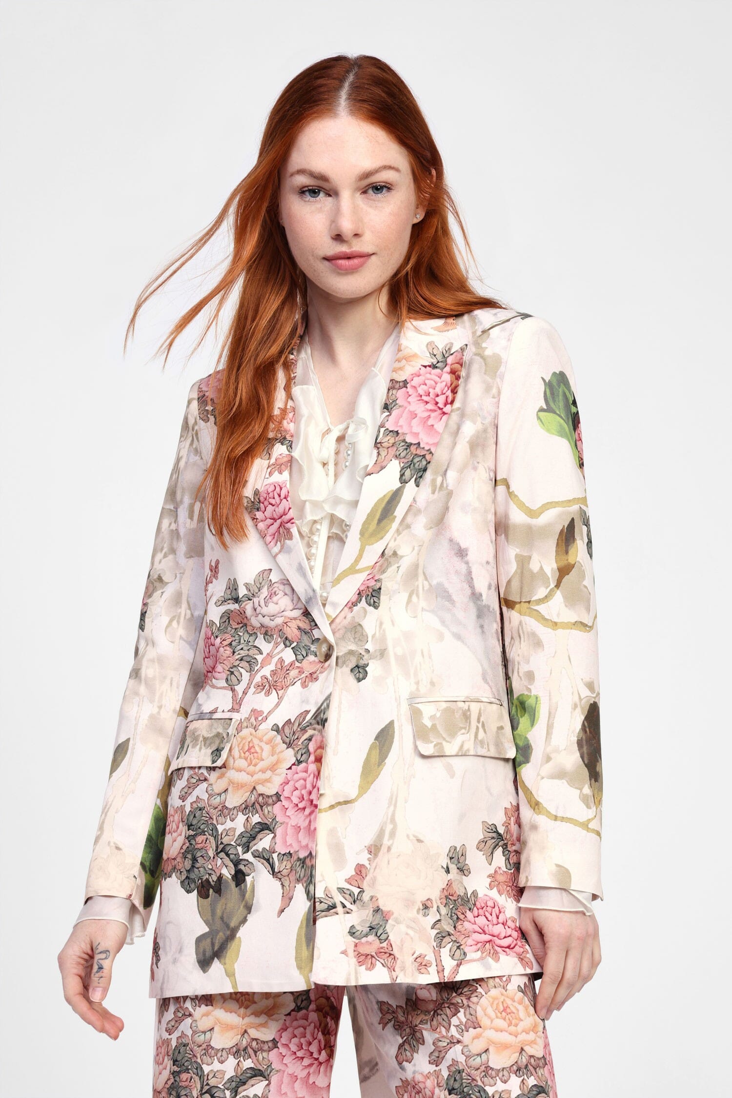 Blazer à imprimé floral et fermeture Dixie