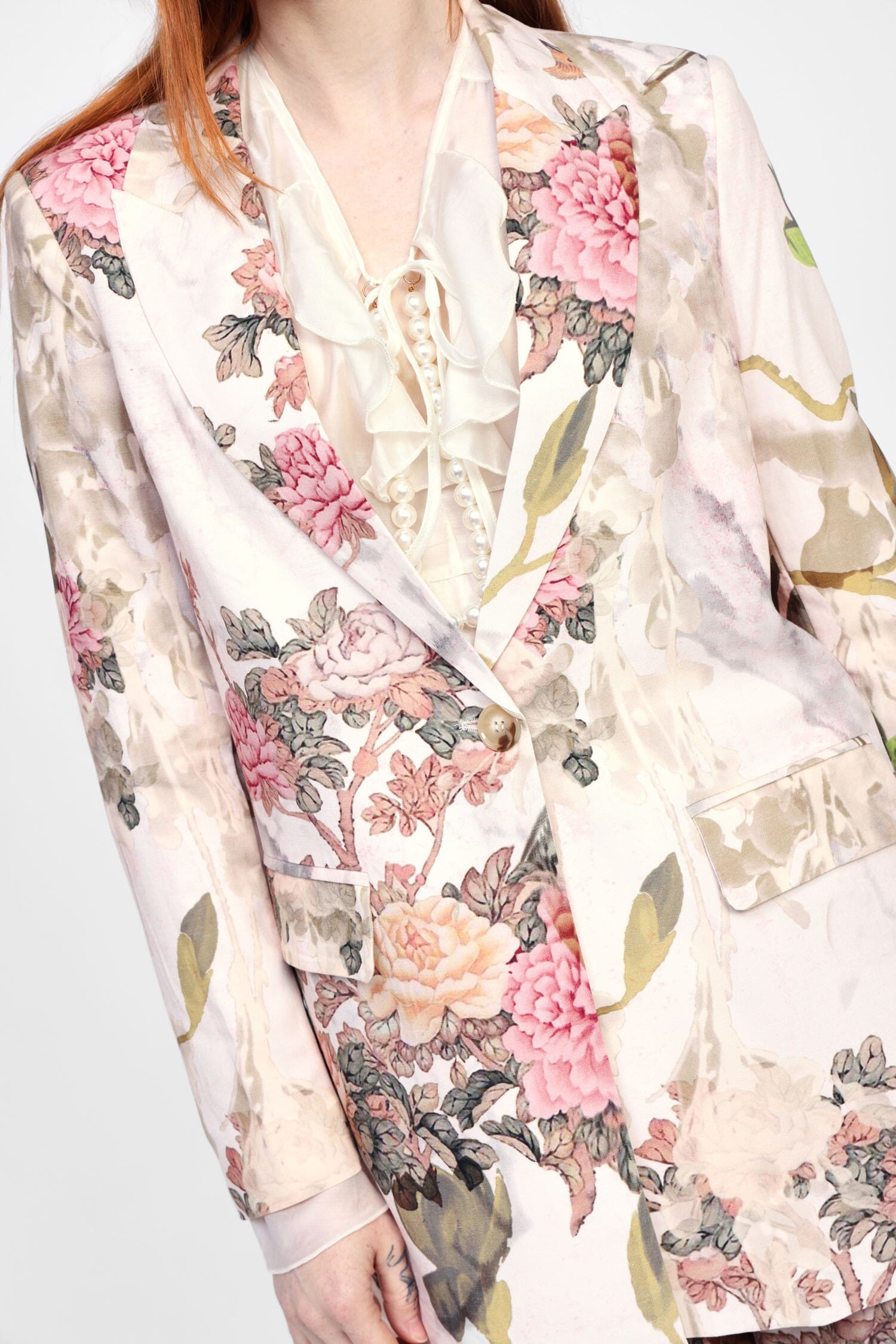 Blazer à imprimé floral et fermeture Dixie