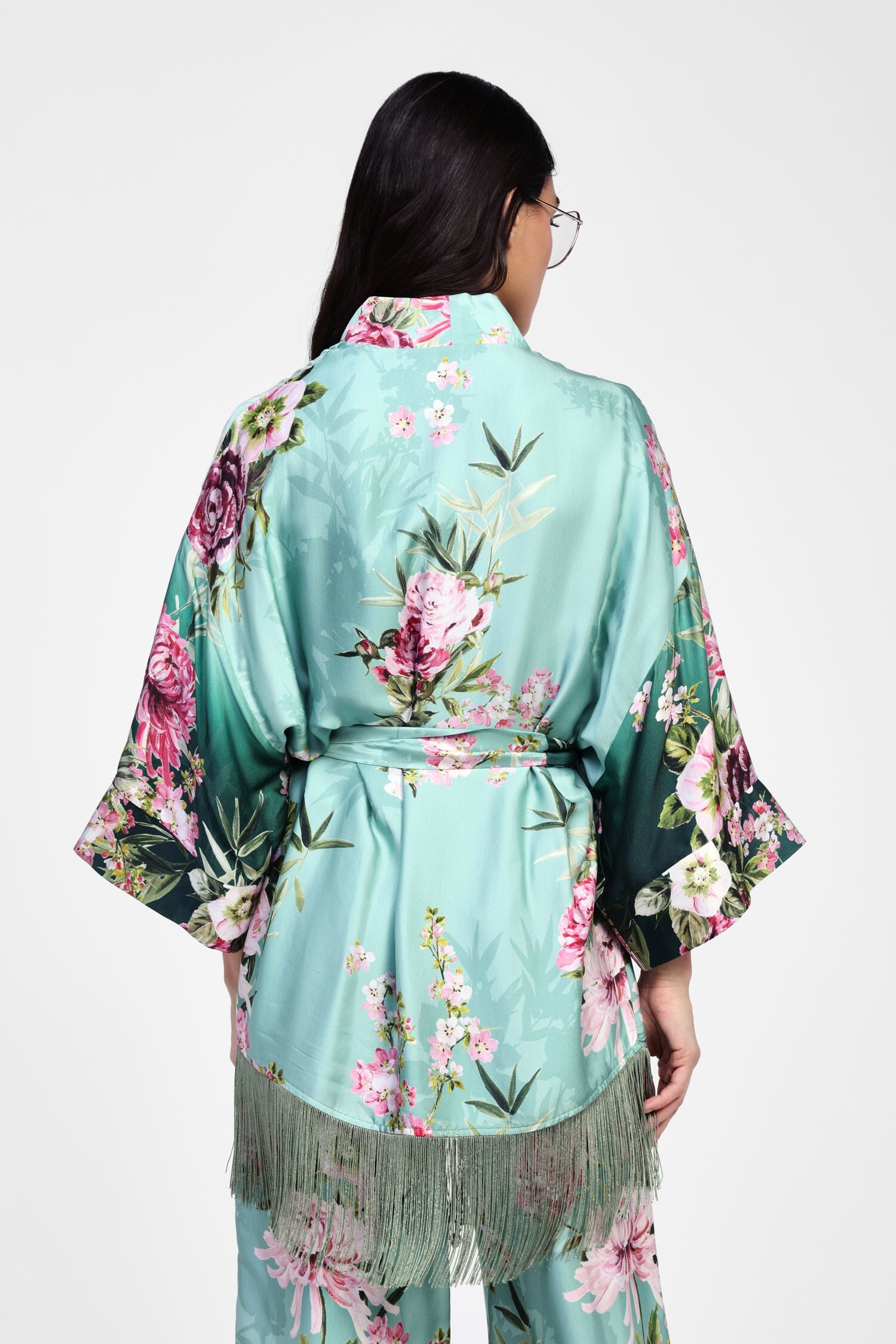 Kimono Con Motivo Floreale E Tasche Dixie