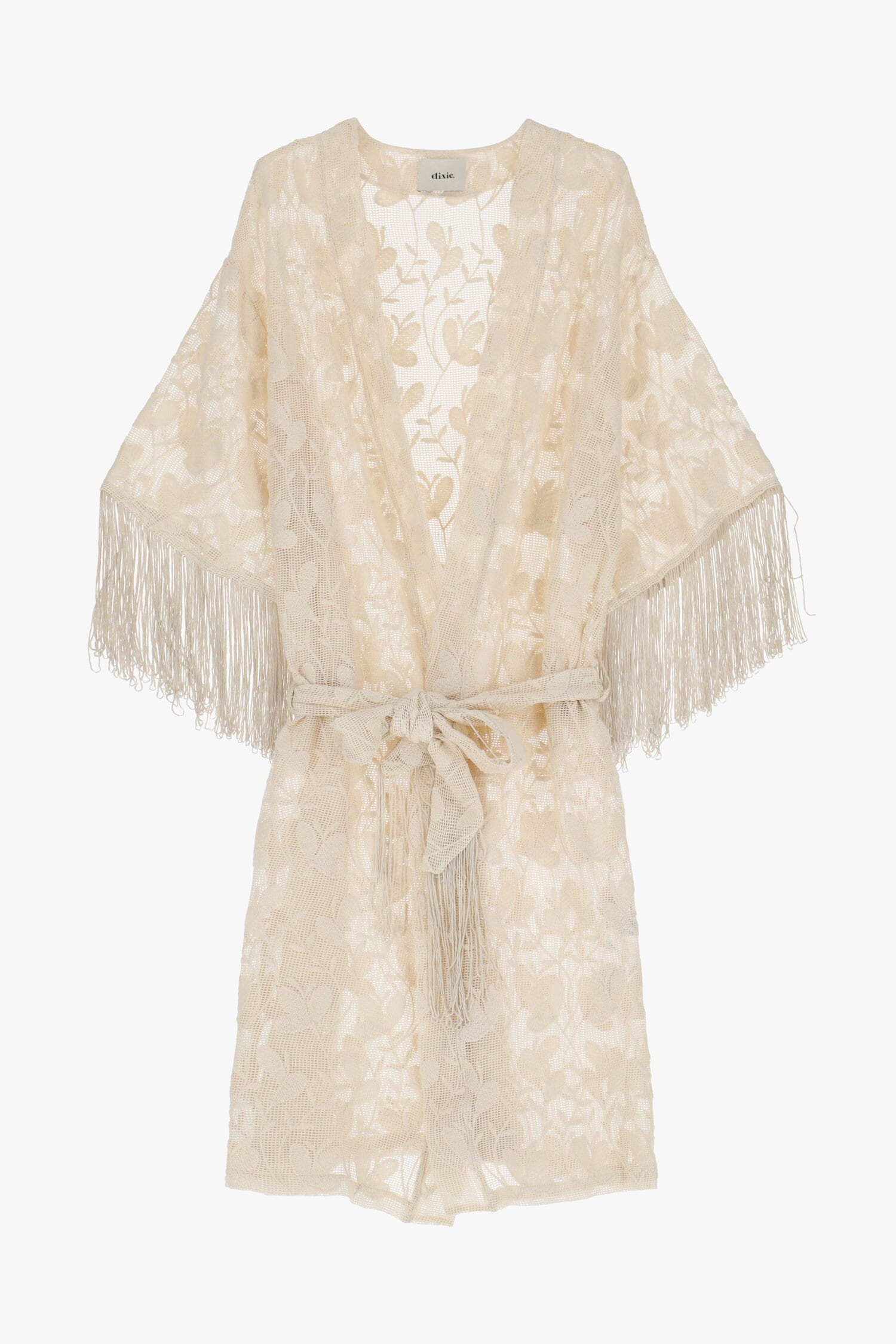 Cappotto Con Frange E Cintura Dixie