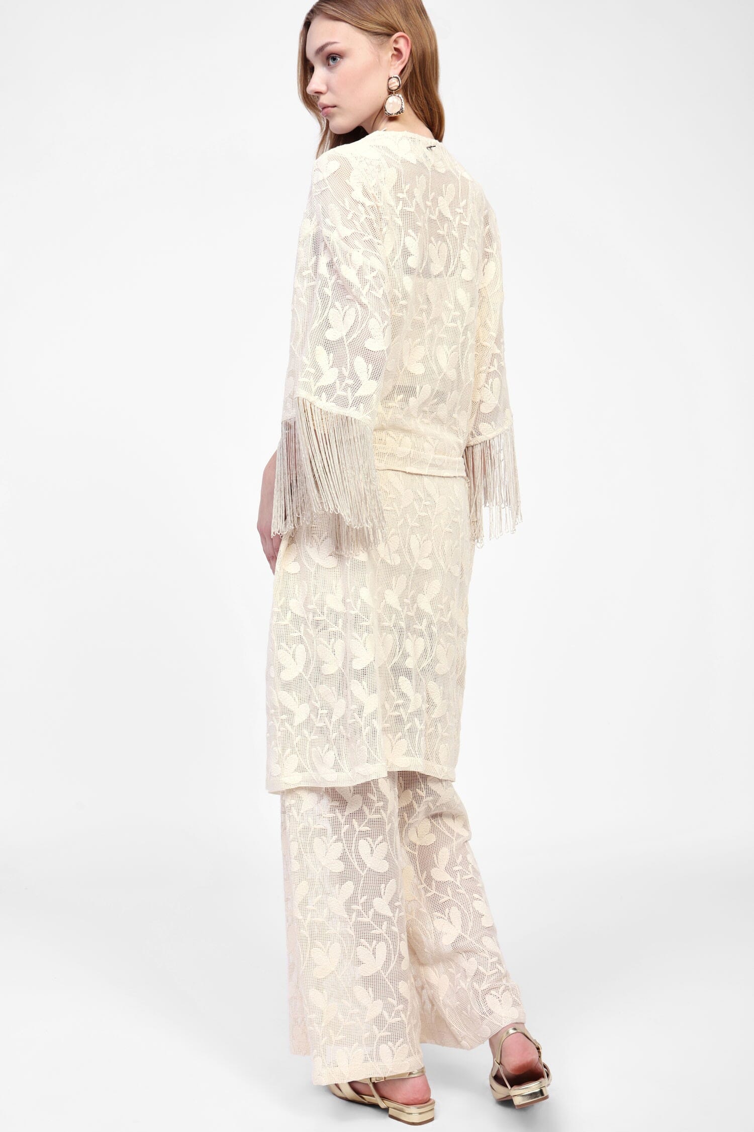 Cappotto Con Frange E Cintura Dixie