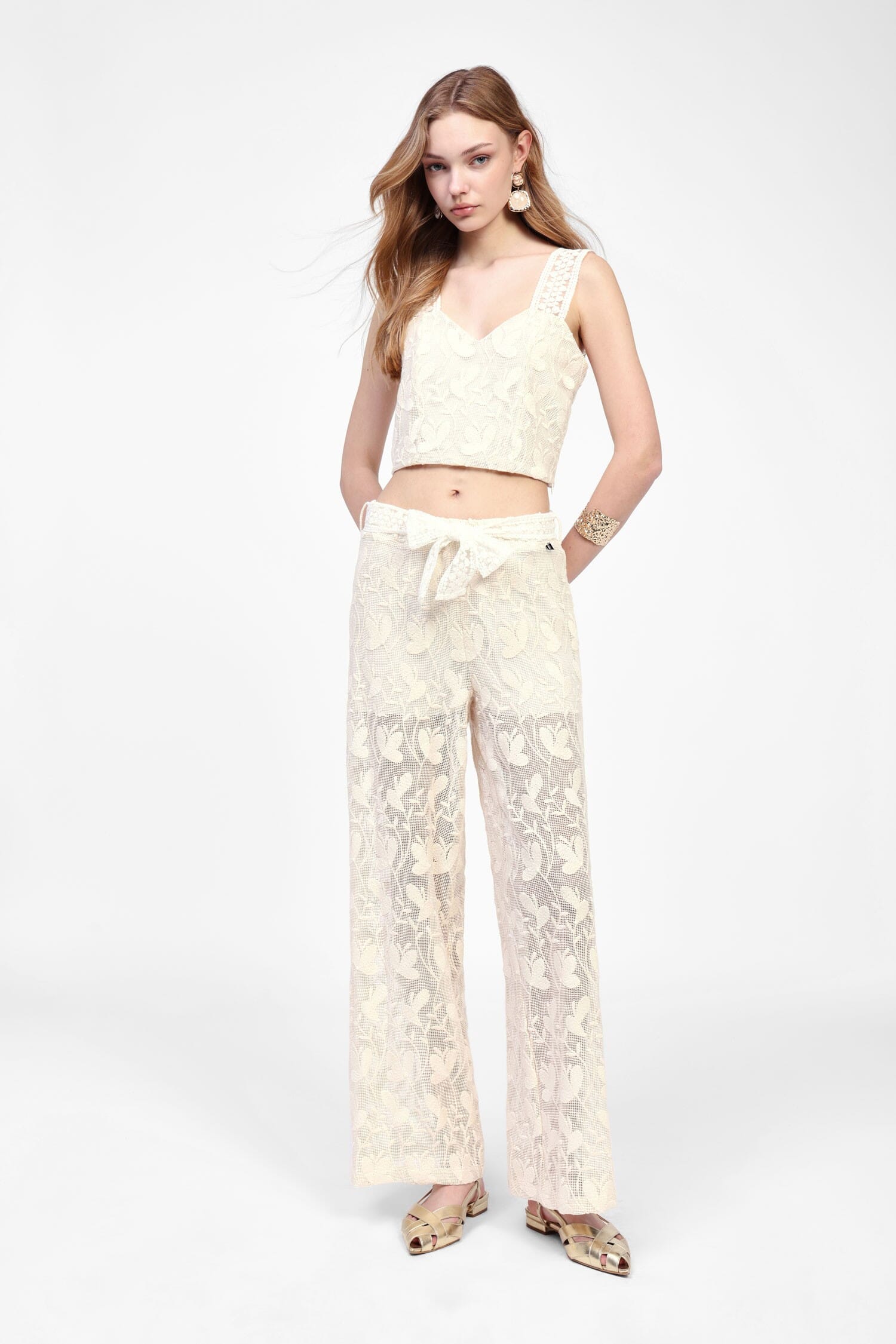 Pantaloni Ampia Stampa Floreale Dixie