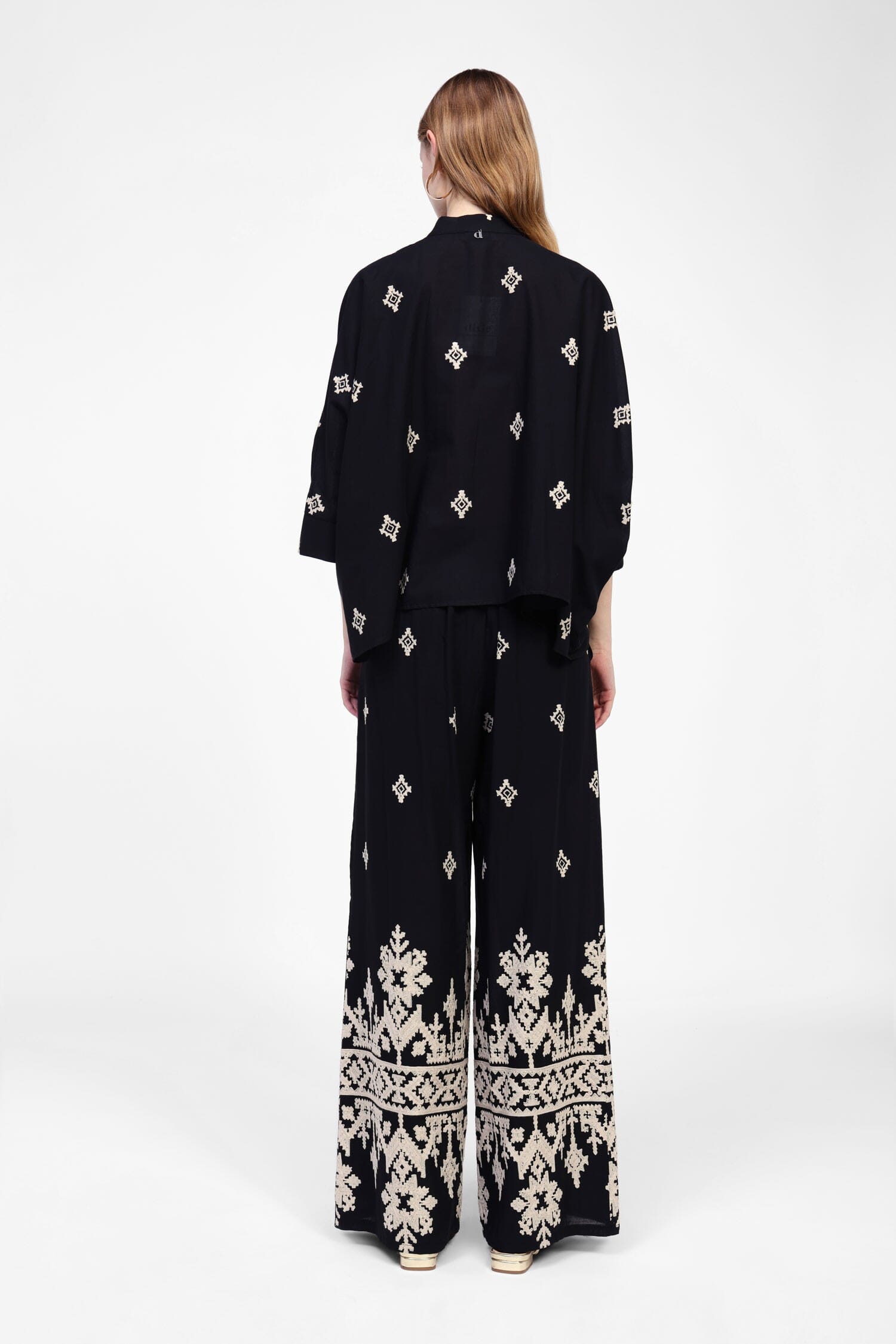 Pantaloni Ampia Stampa Geometrica Dixie