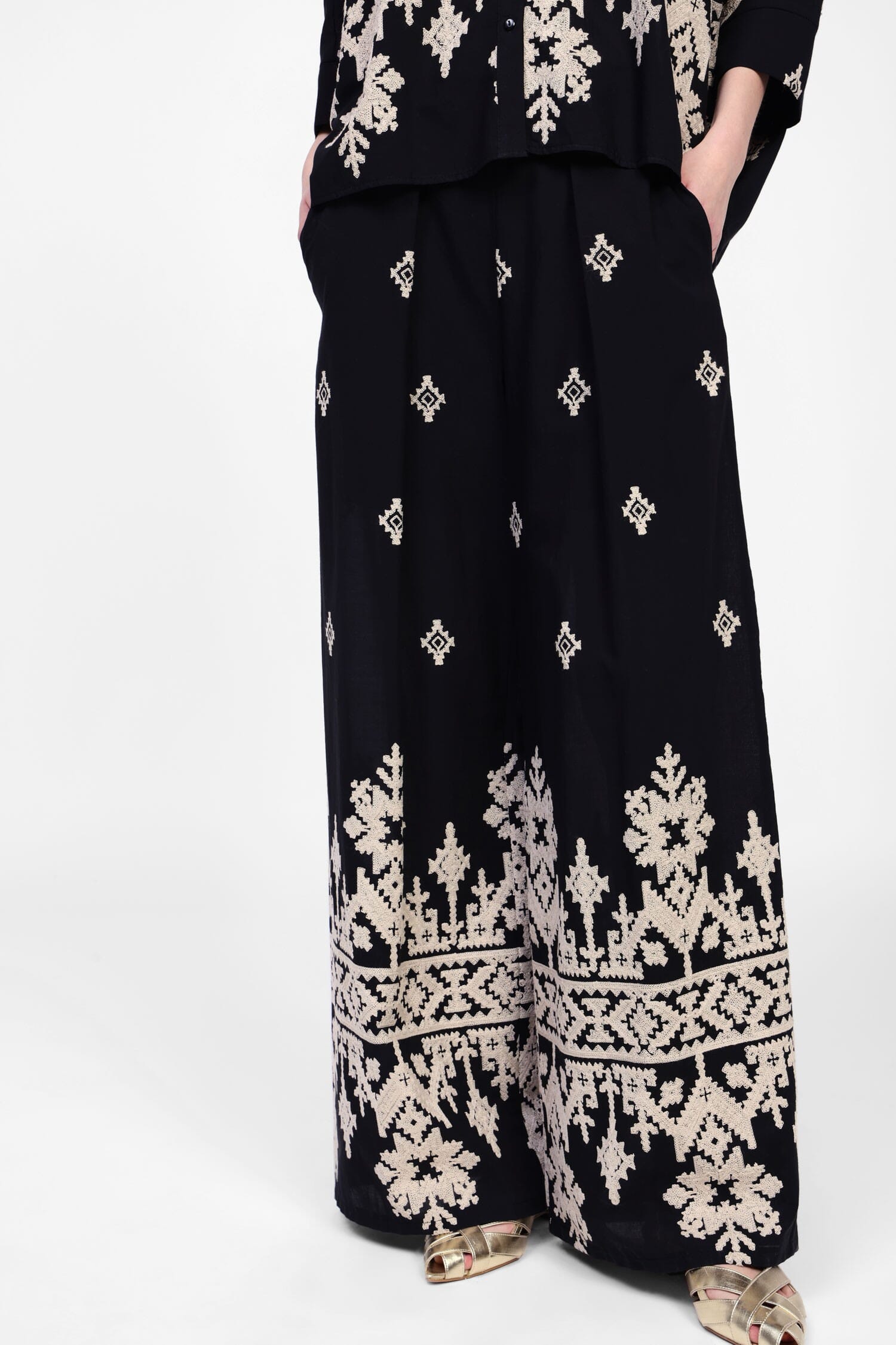 Pantaloni Ampia Stampa Geometrica Dixie