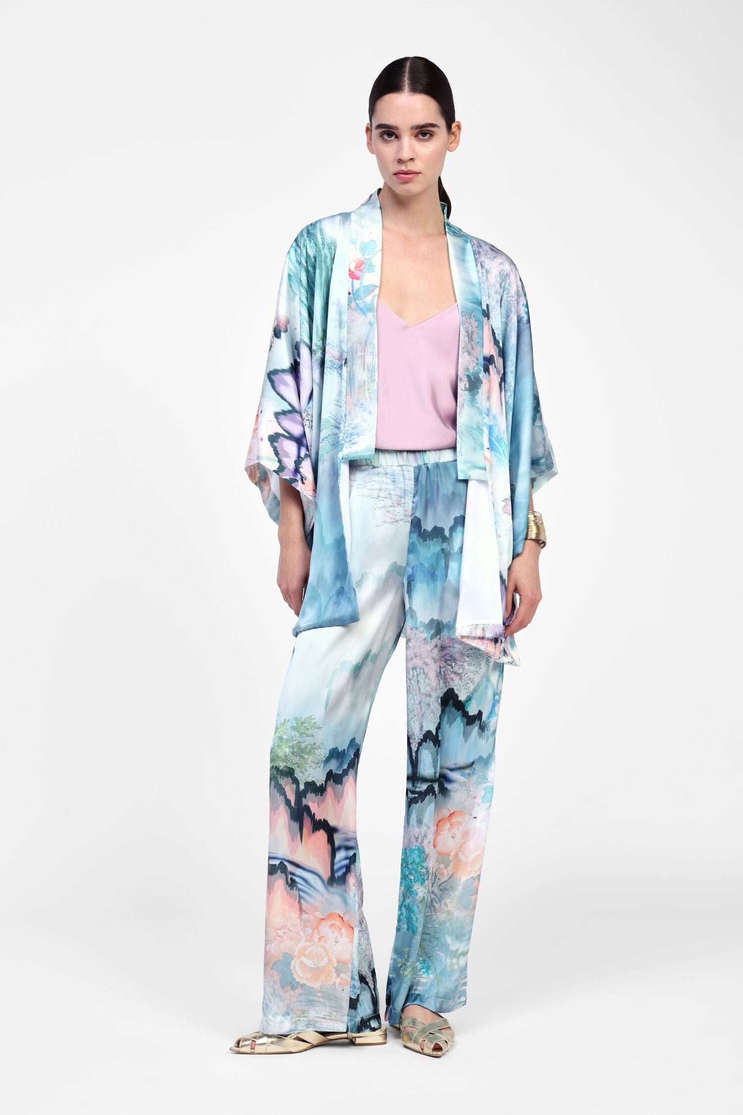 Pantaloni Ampi Con Stampa Artistica Dixie