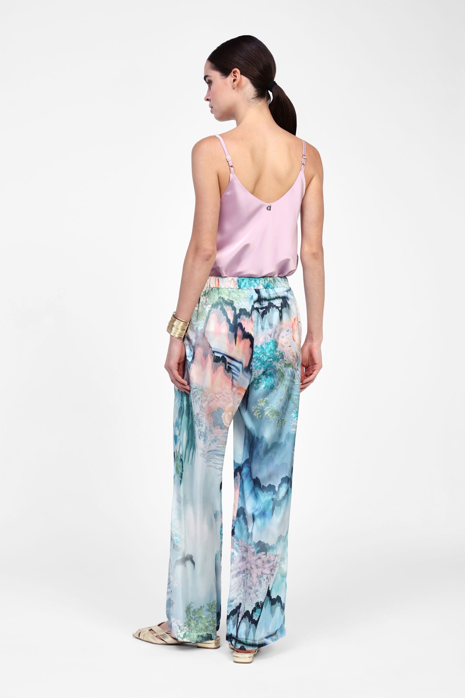 Pantaloni Ampi Con Stampa Artistica Dixie