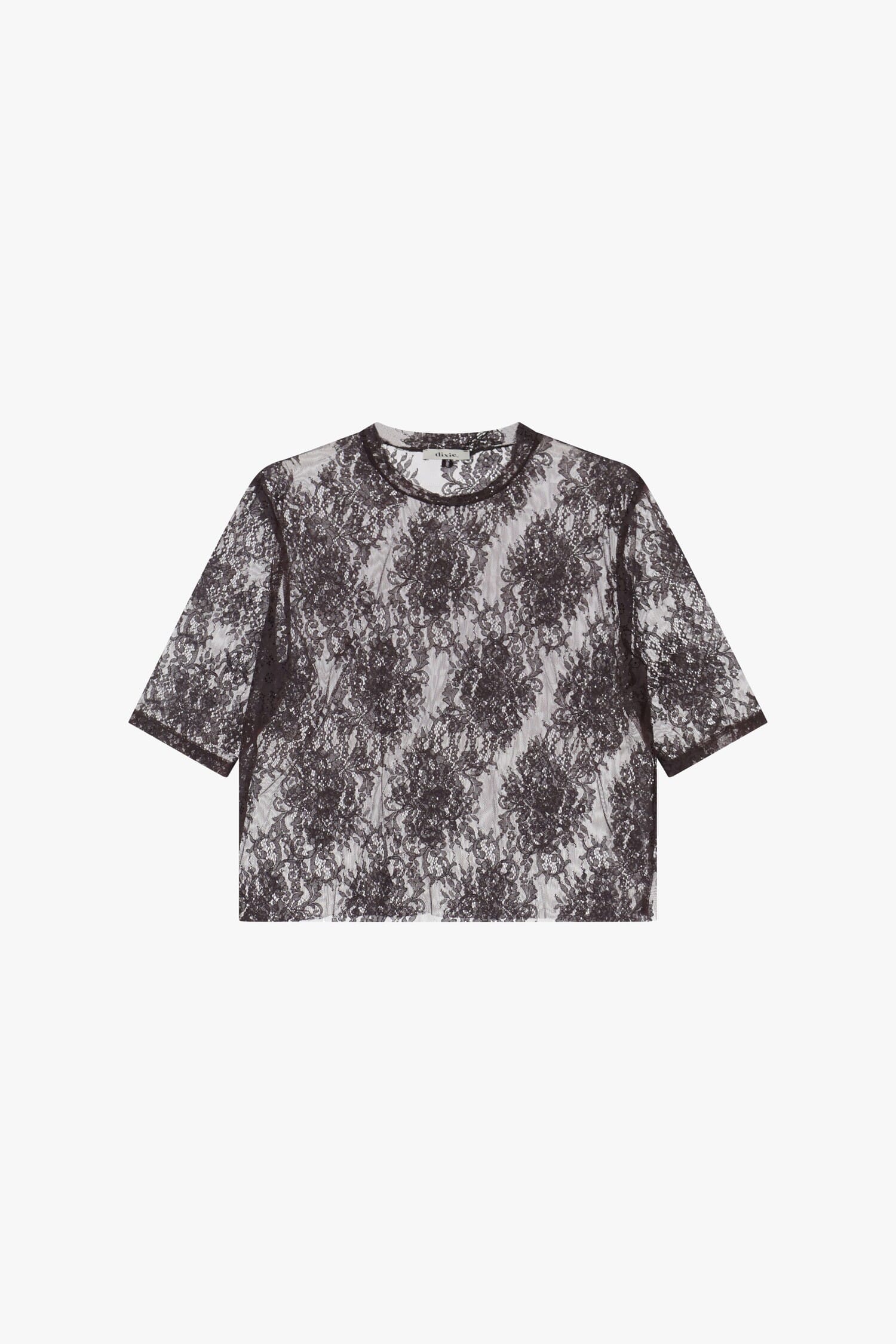 T-Shirt Corta Con Pizzo Decorativo Dixie