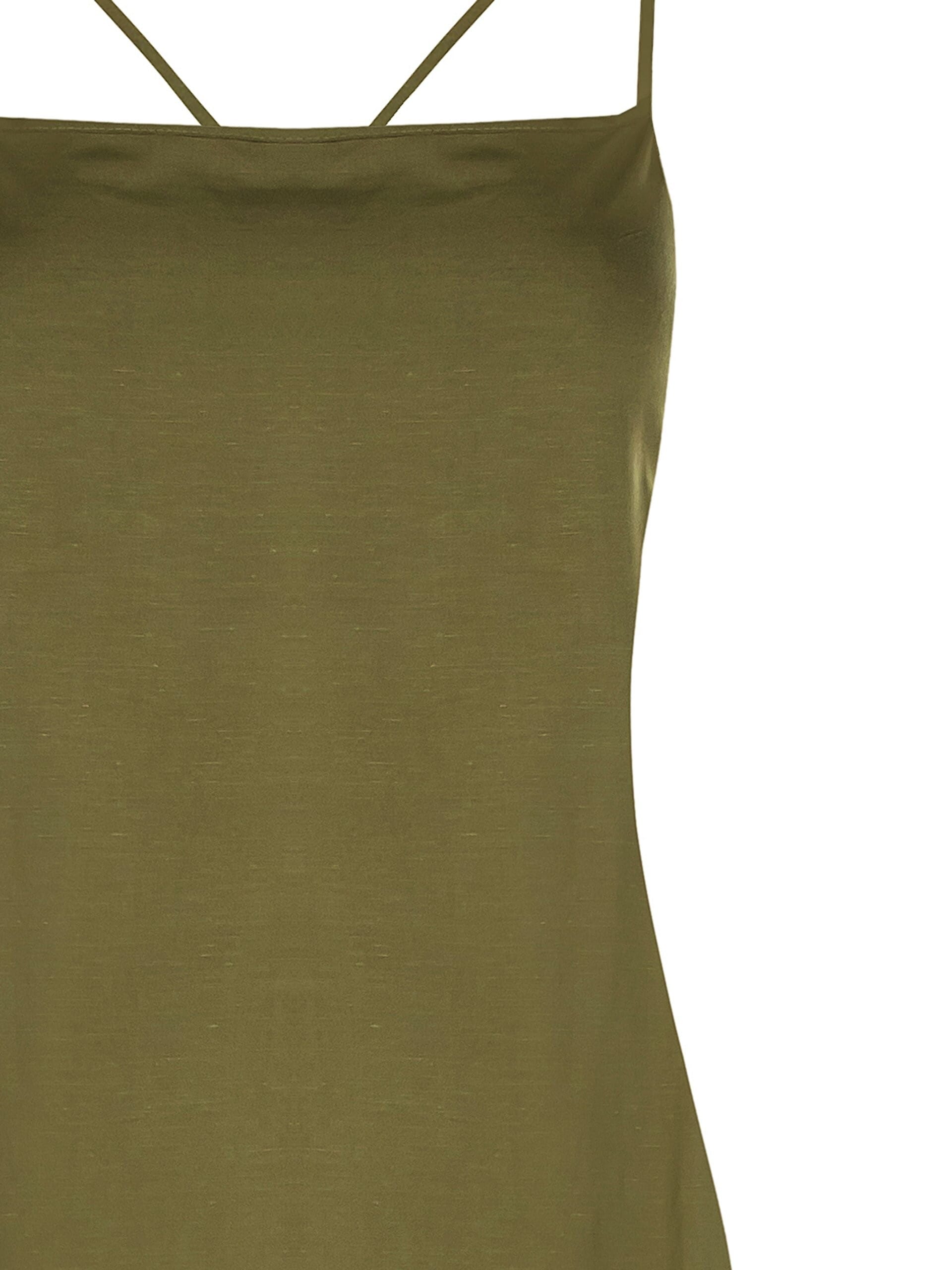 Abito Lungo Sottoveste In Misto Viscosa E Lino Con Spacchi Laterali Rinascimento