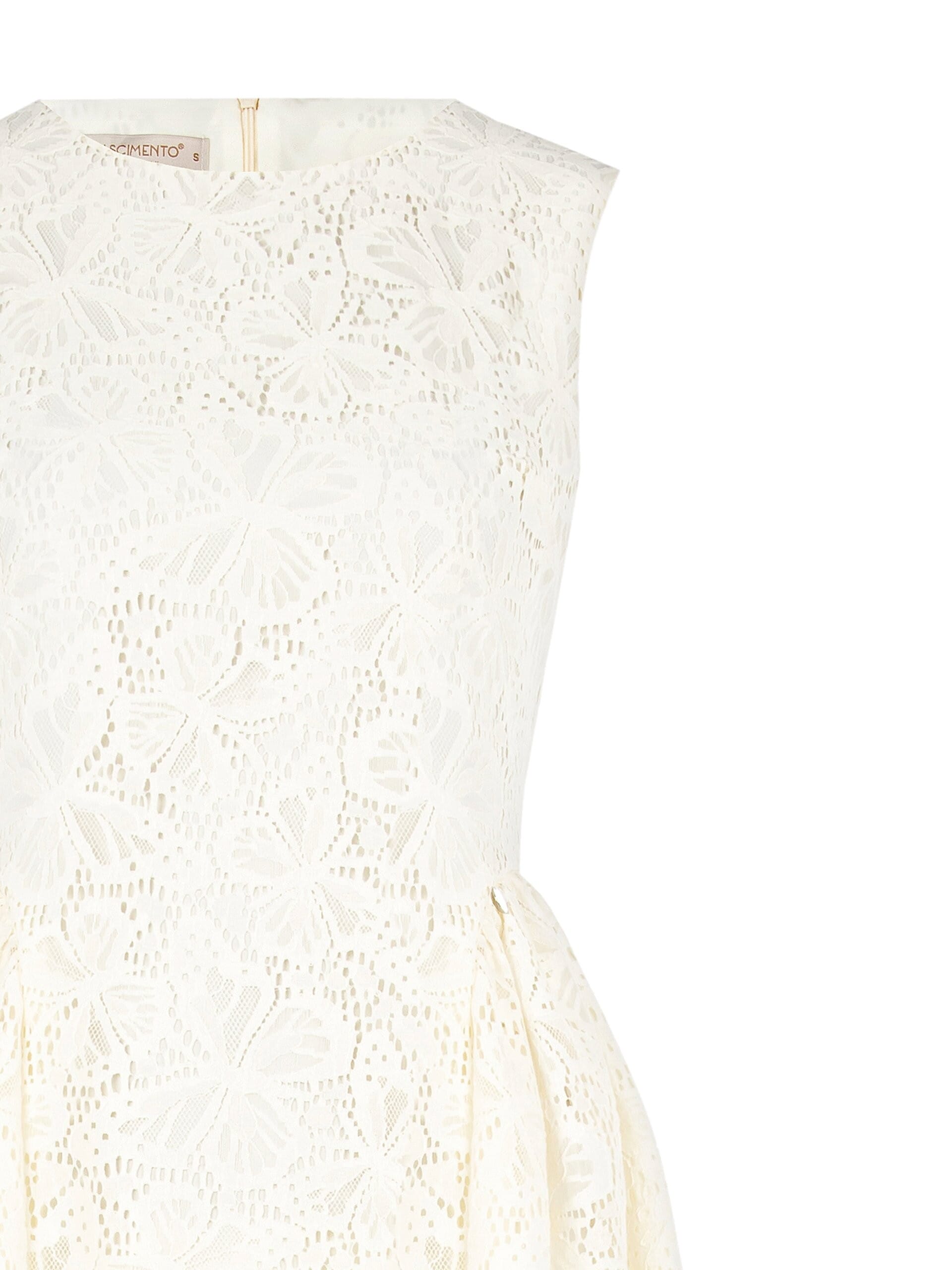 Abito Corto In Pizzo Con Pieghe Sui Fianchi Rinascimento