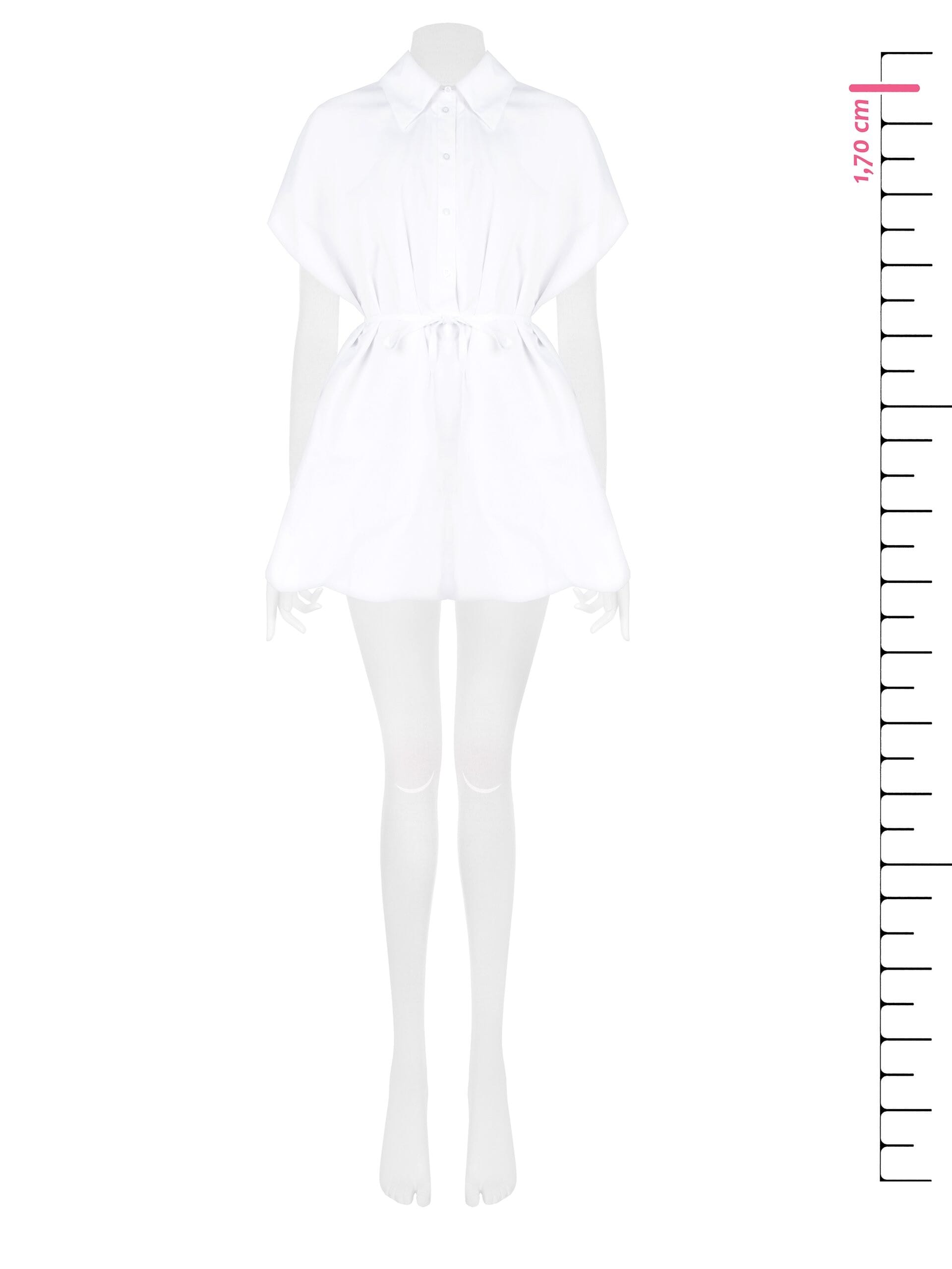 Abito Camicia Corto A Bombolino Con Cintura Sottile Coordinata Rinascimento