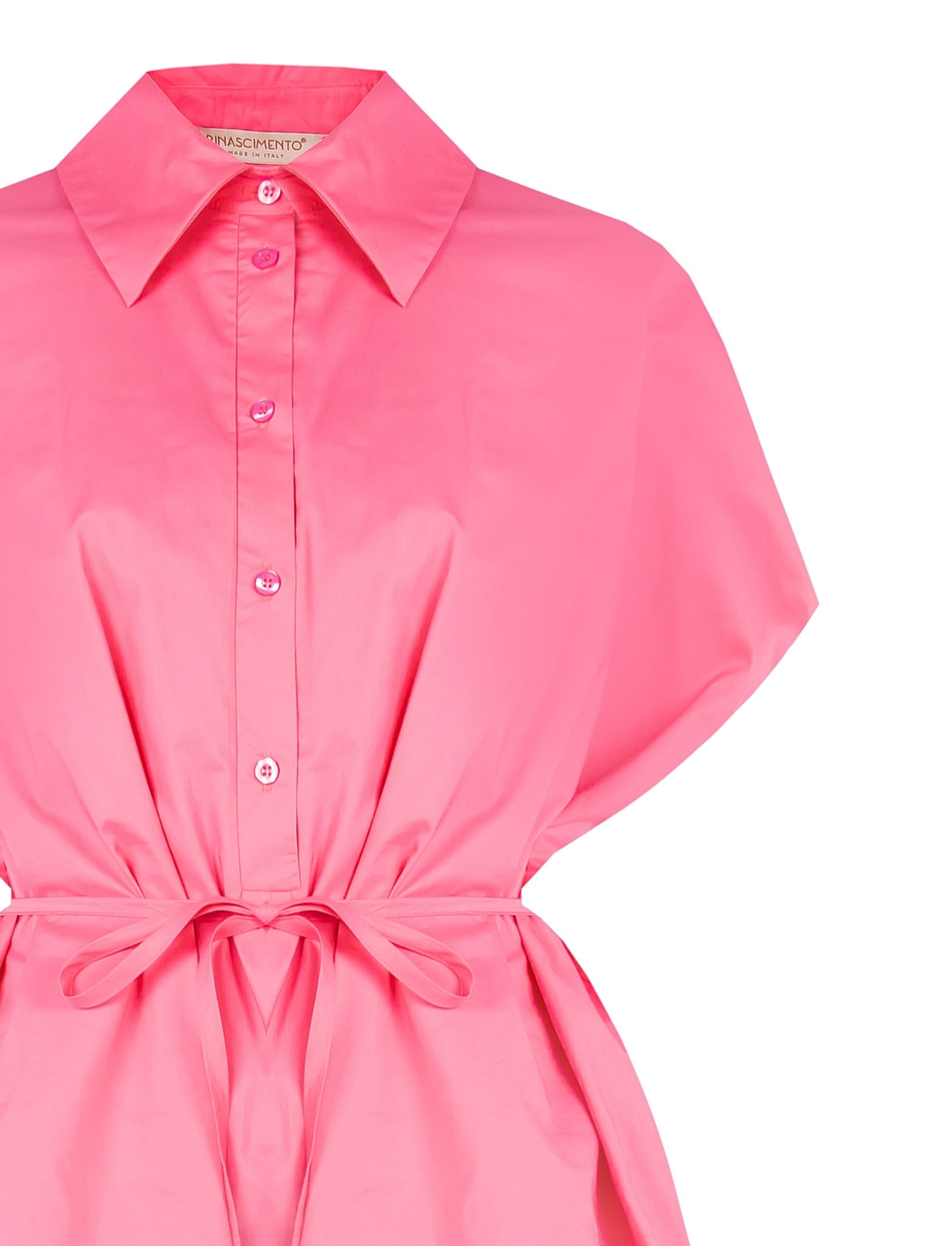 Abito Camicia Corto A Bombolino Con Cintura Sottile Coordinata Rinascimento