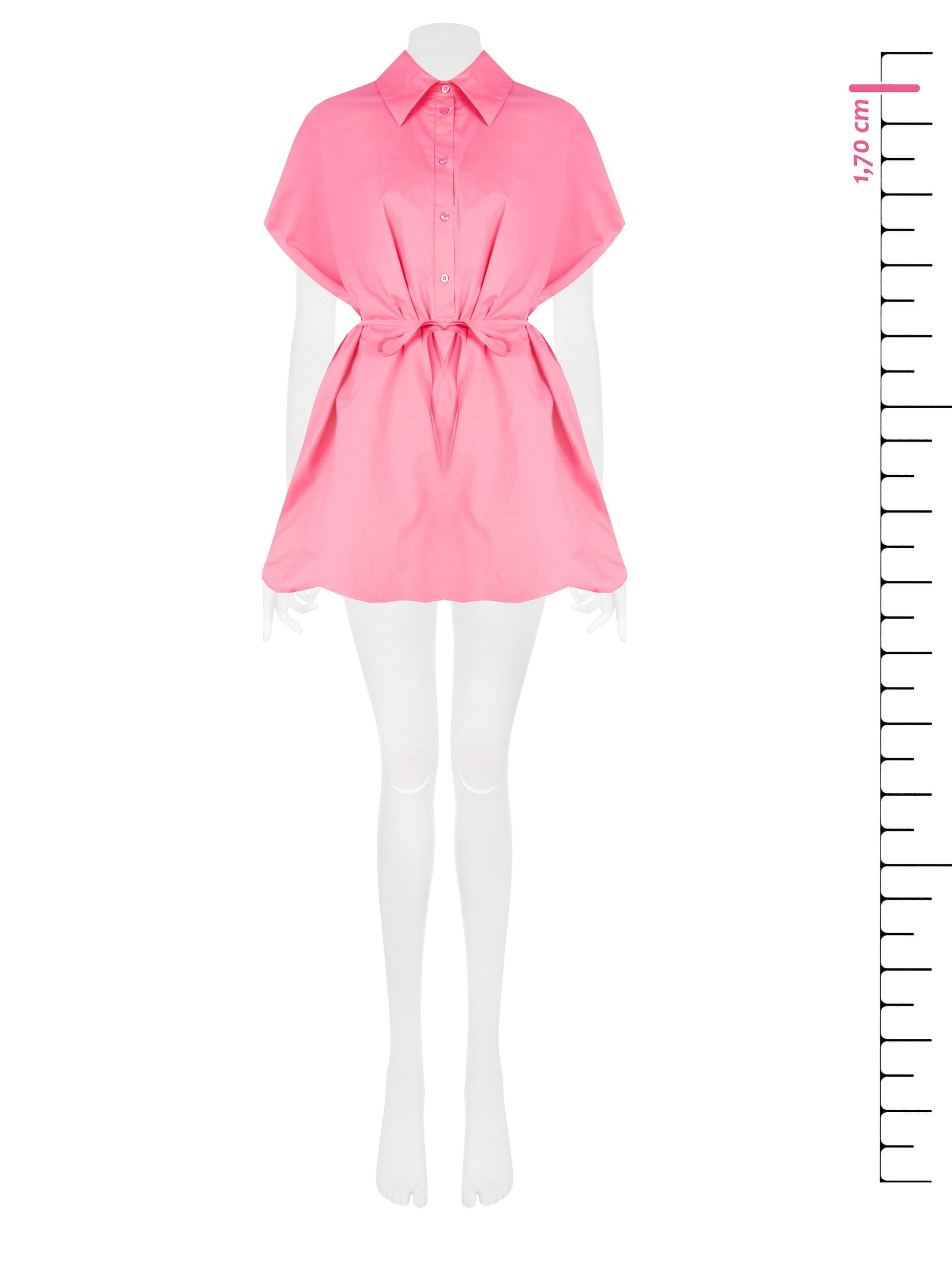 Abito Camicia Corto A Bombolino Con Cintura Sottile Coordinata Rinascimento