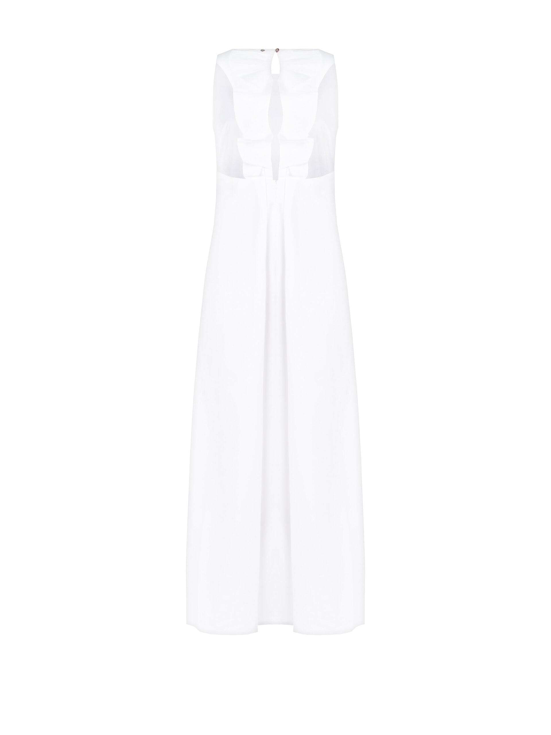 Abito Lungo Ampio In Cotone Con Rouches Dietro Rinascimento