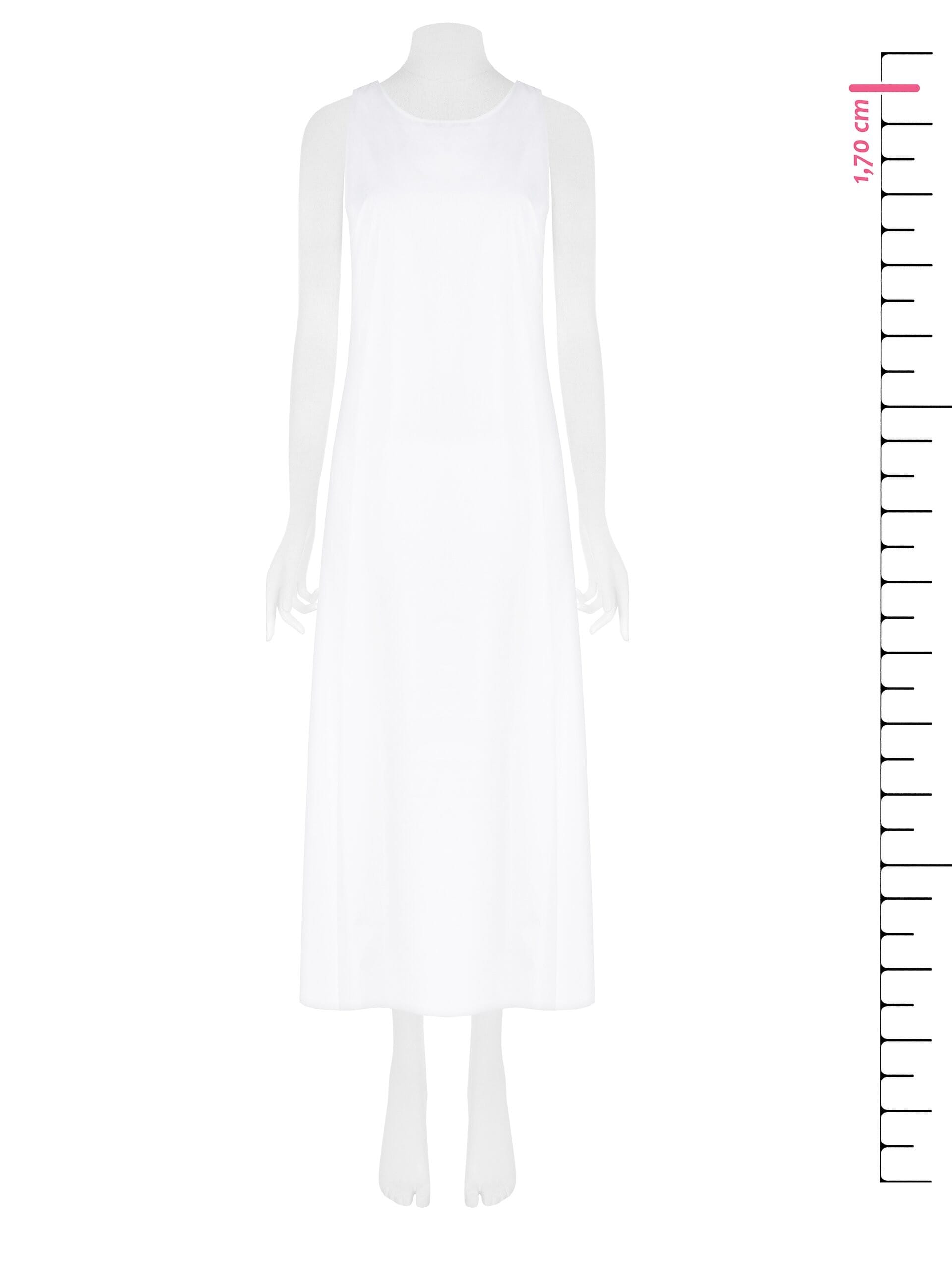 Abito Lungo Ampio In Cotone Con Rouches Dietro Rinascimento