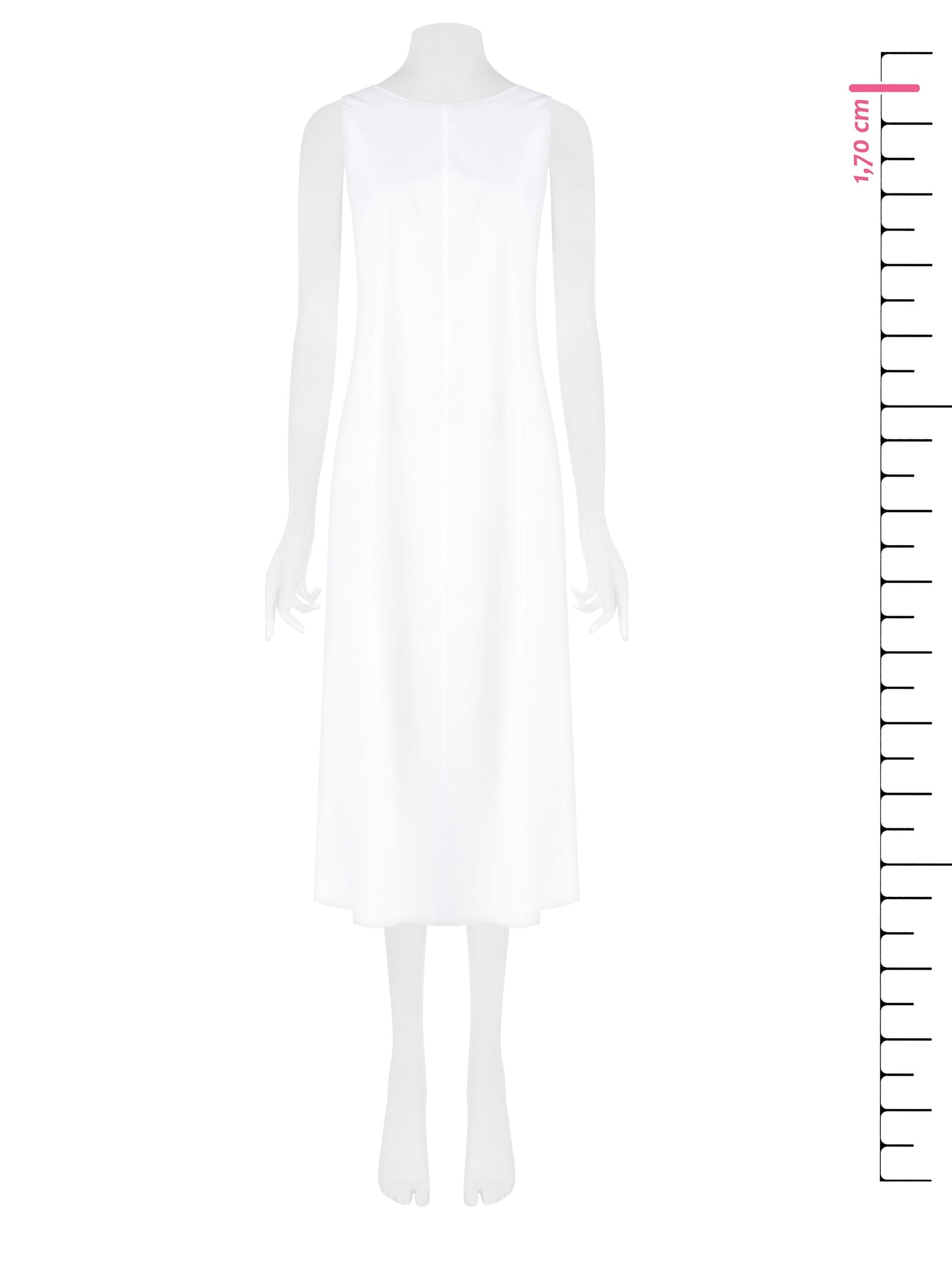 Abito Midi Ampio A Trapezio In Cotone Con Fiocco Dietro Rinascimento