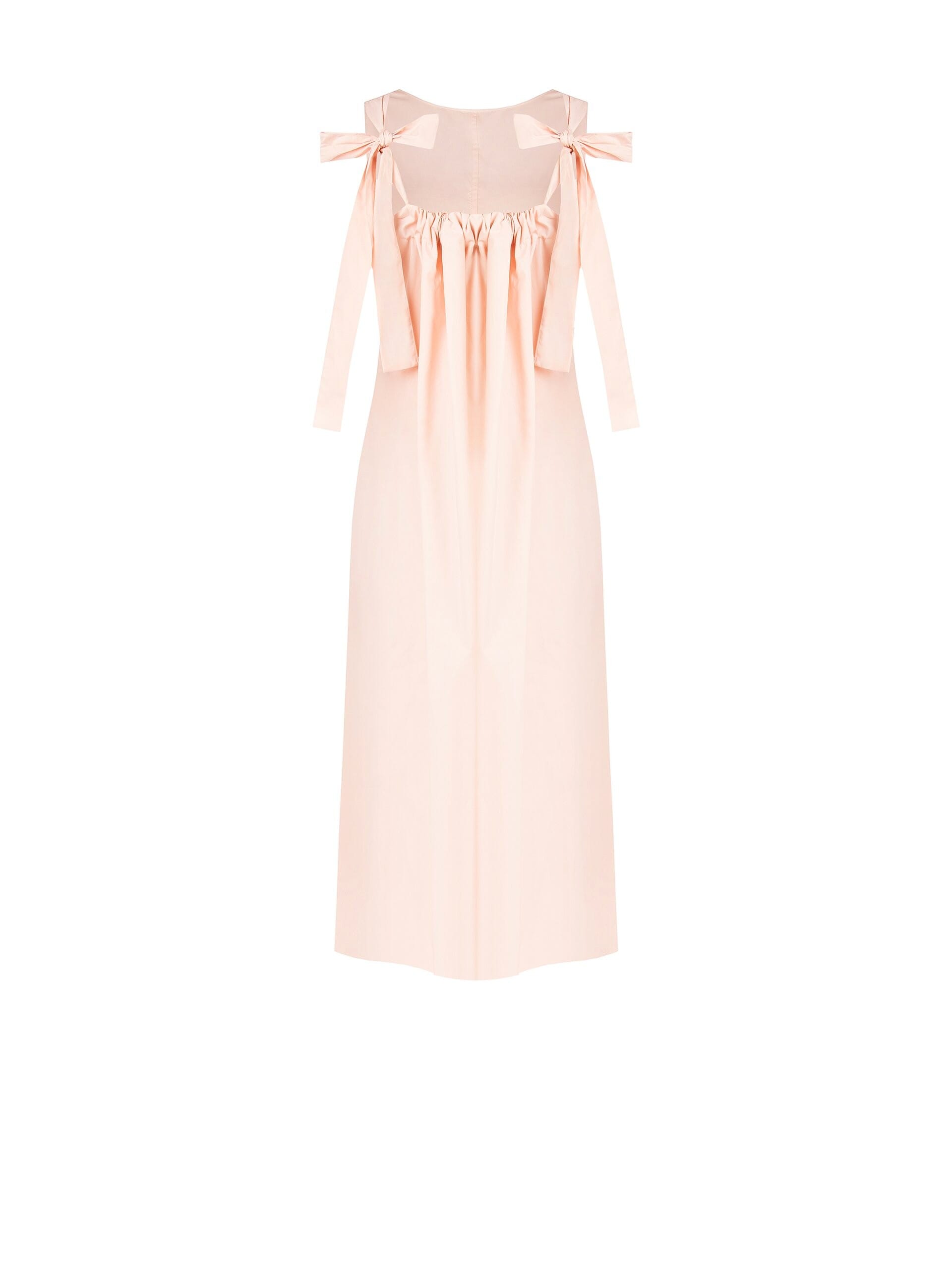 Abito Midi Ampio A Trapezio In Cotone Con Fiocco Dietro Rinascimento