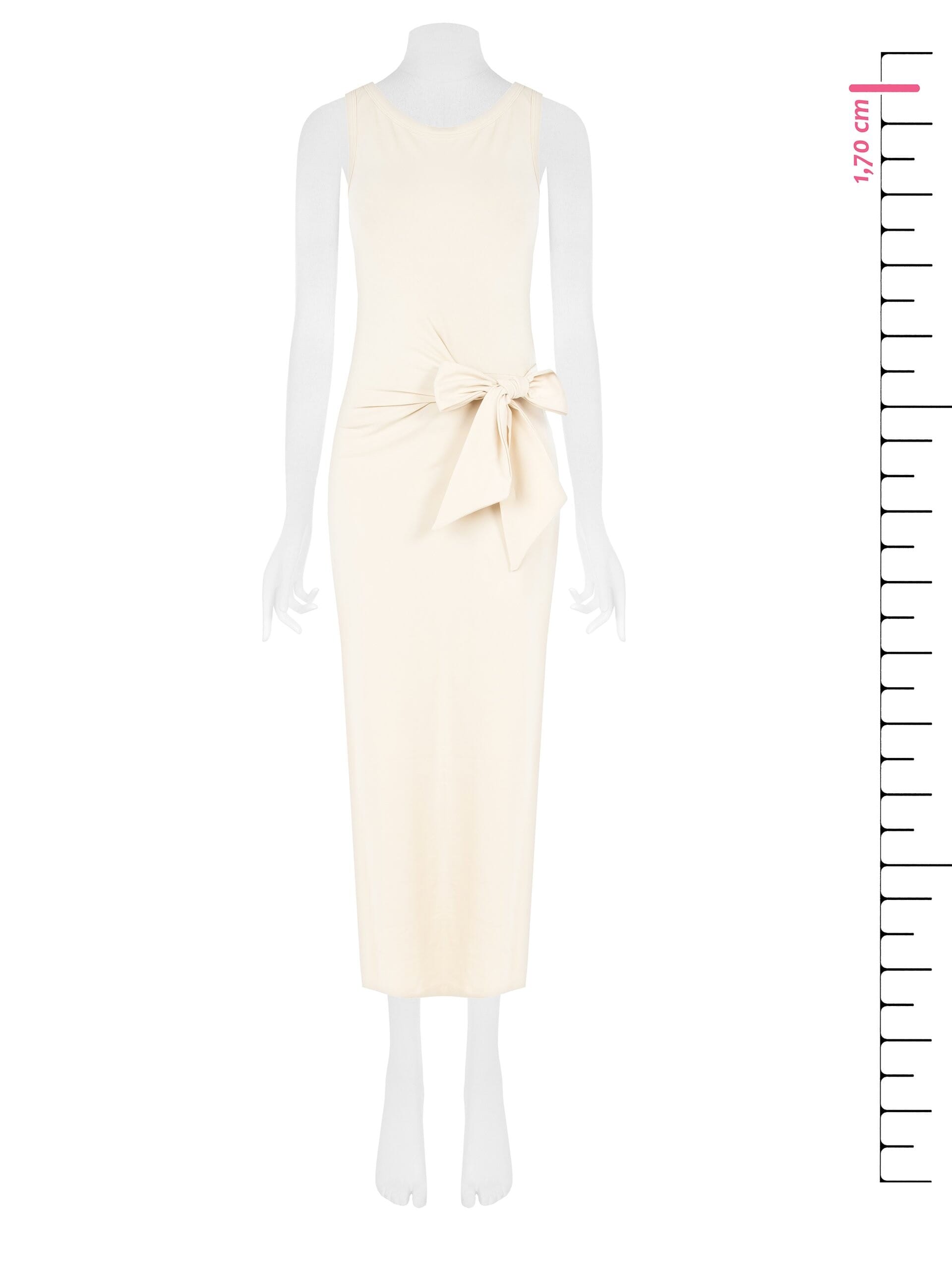 Abito Lungo Aderente In Jersey Cotone Con Fiocco Sul Fianco Rinascimento