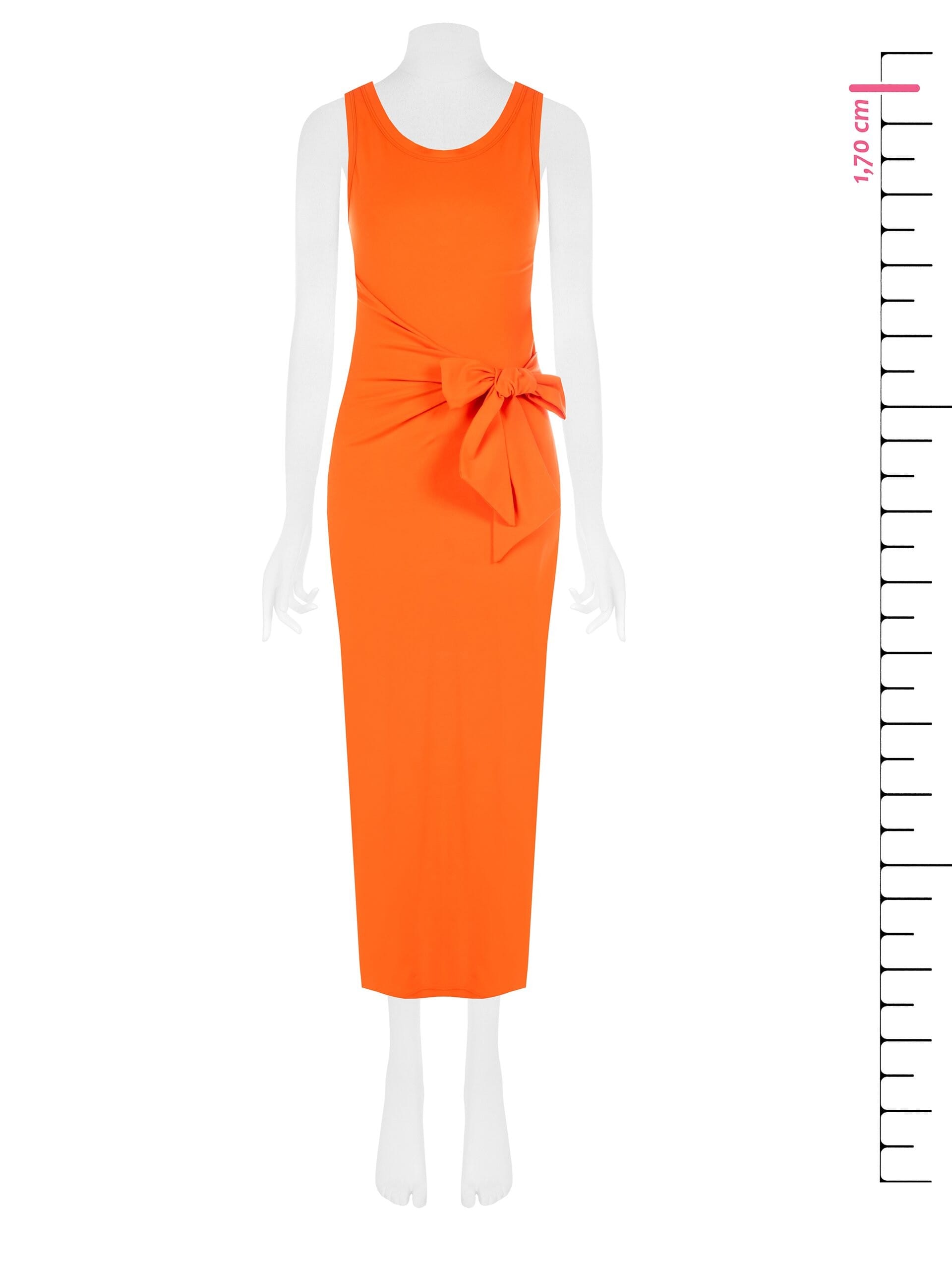 Abito Lungo Aderente In Jersey Cotone Con Fiocco Sul Fianco Rinascimento