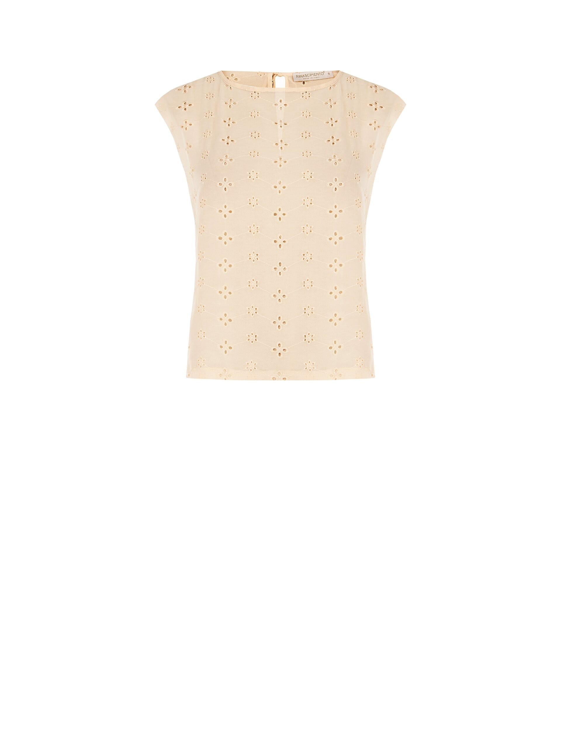 Blusa Ampia In Georgette Ricamata A Fiori Rinascimento