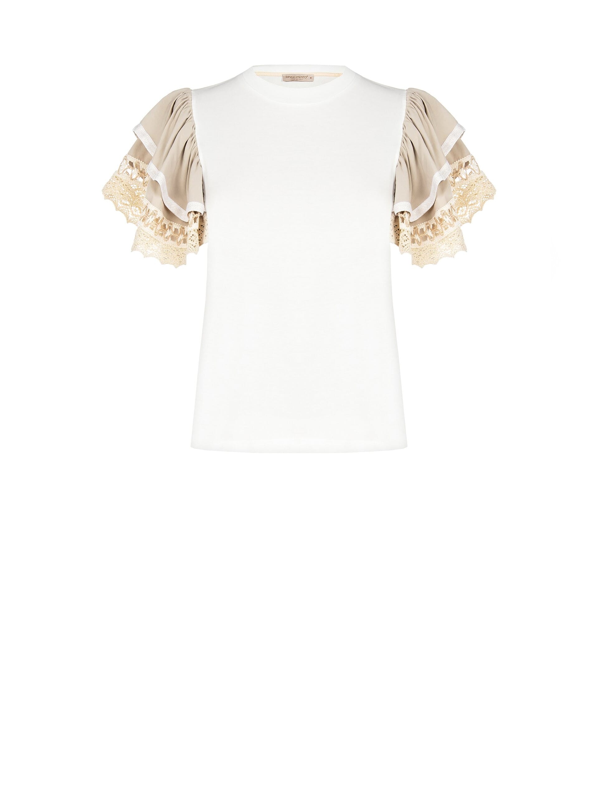 T-Shirt régulier en coton crocheté avec fil Lurex Rinascimento