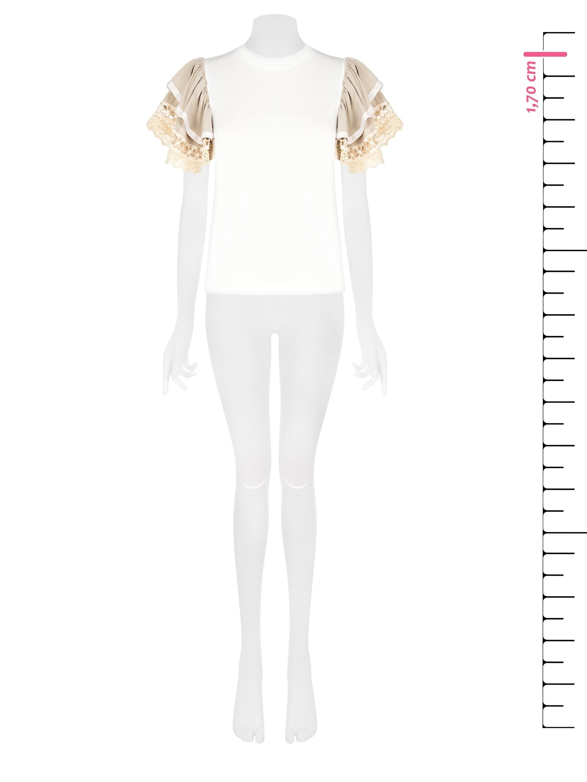 T-Shirt régulier en coton crocheté avec fil Lurex Rinascimento