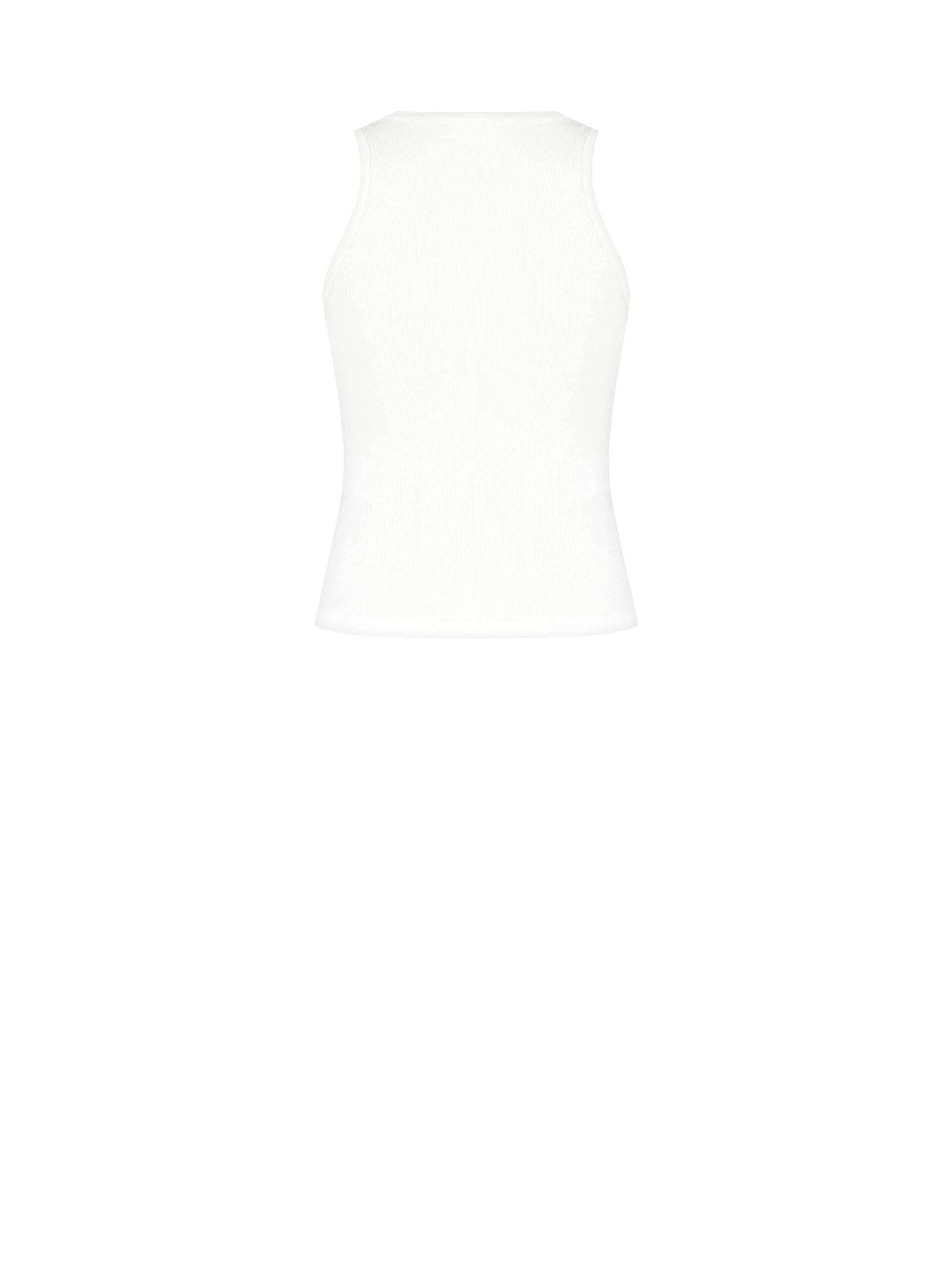 Top Aderente In Cotone A Coste Con Slogan Rosso Ricamato Rinascimento