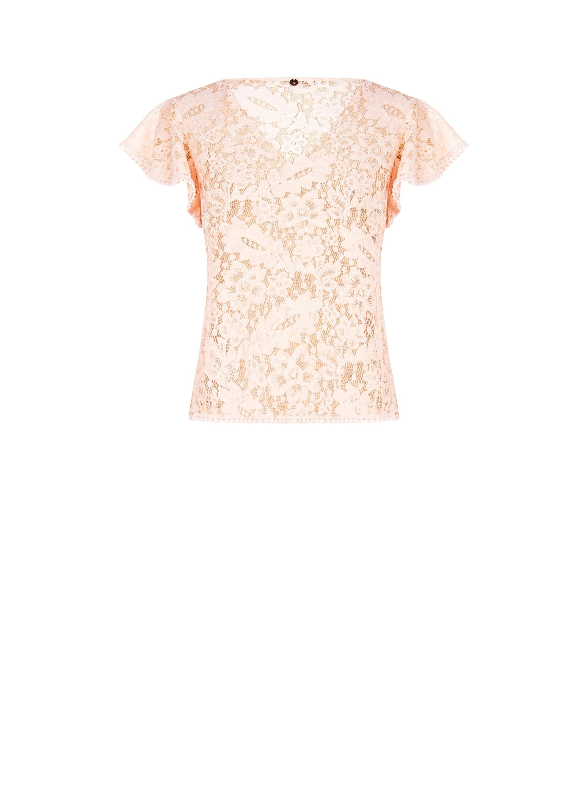 Rinascimento V-neck Lace Top with Ruffle Sleeves