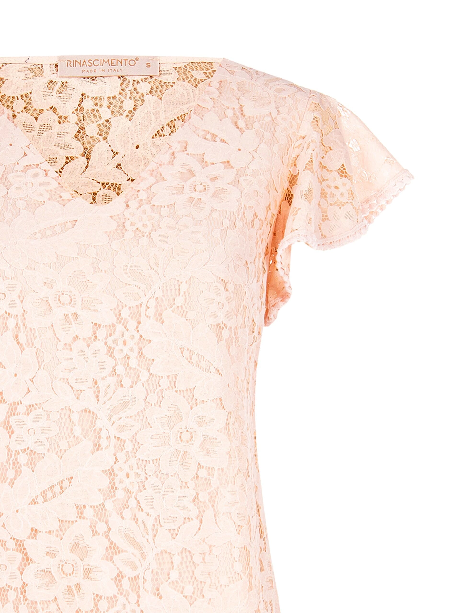 Rinascimento V-neck Lace Top with Ruffle Sleeves