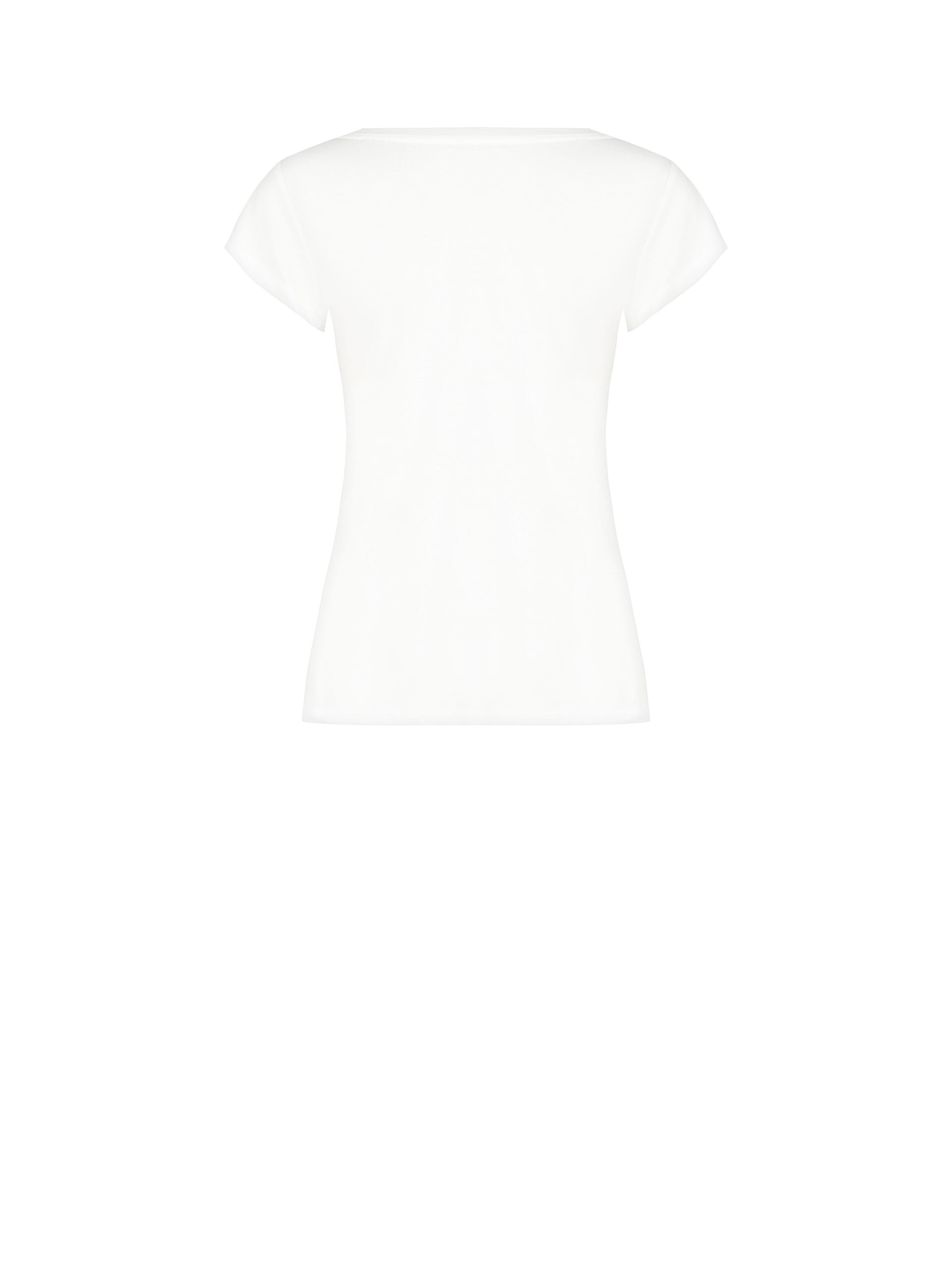 Rinascimento Flower and Rhinestone Print Viscose Regular T-Shirt